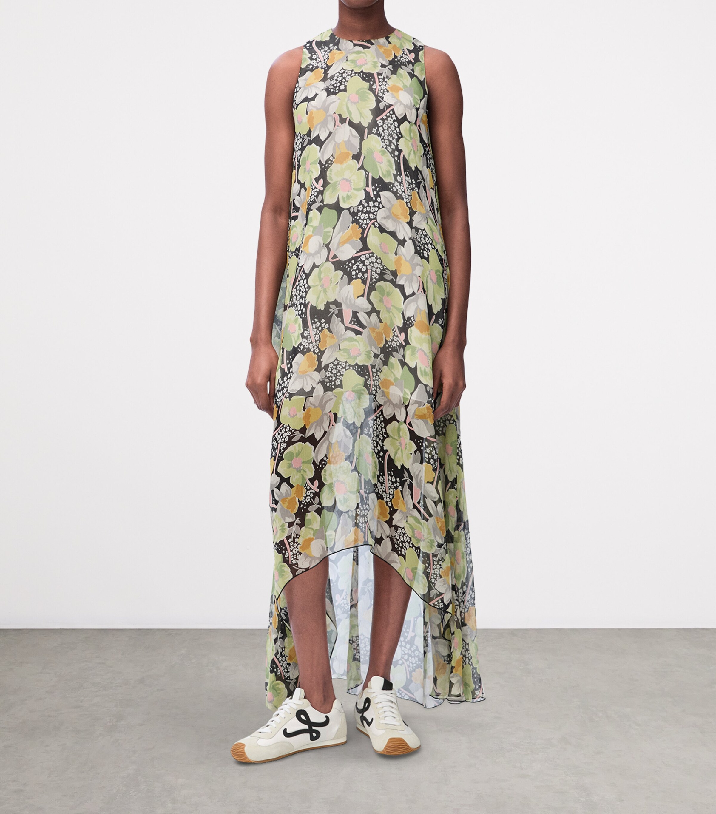 LOEWE Silk Floral Midi Dress | Harrods US