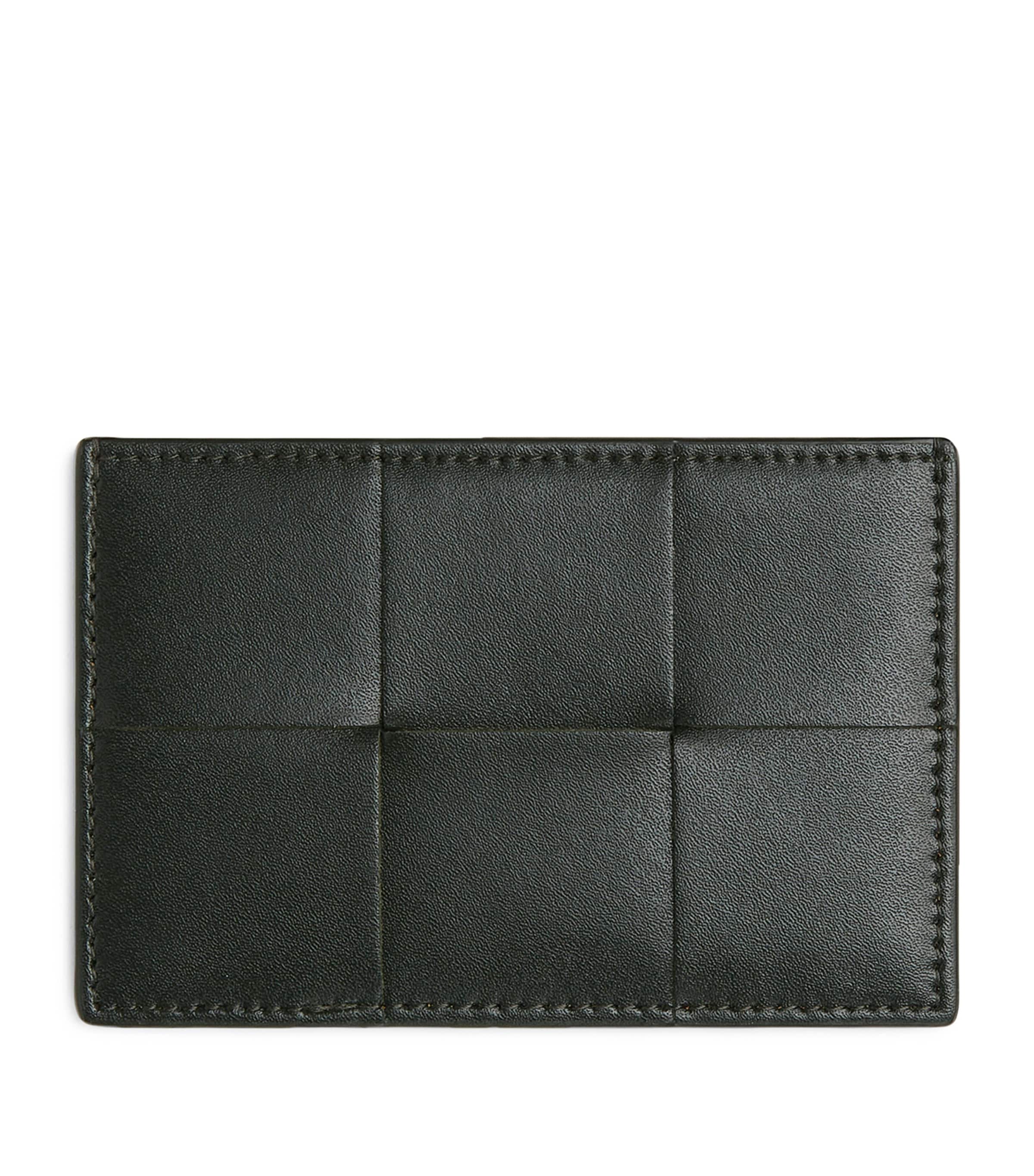 Bottega Veneta Leather Cassette Card Holder In Grey