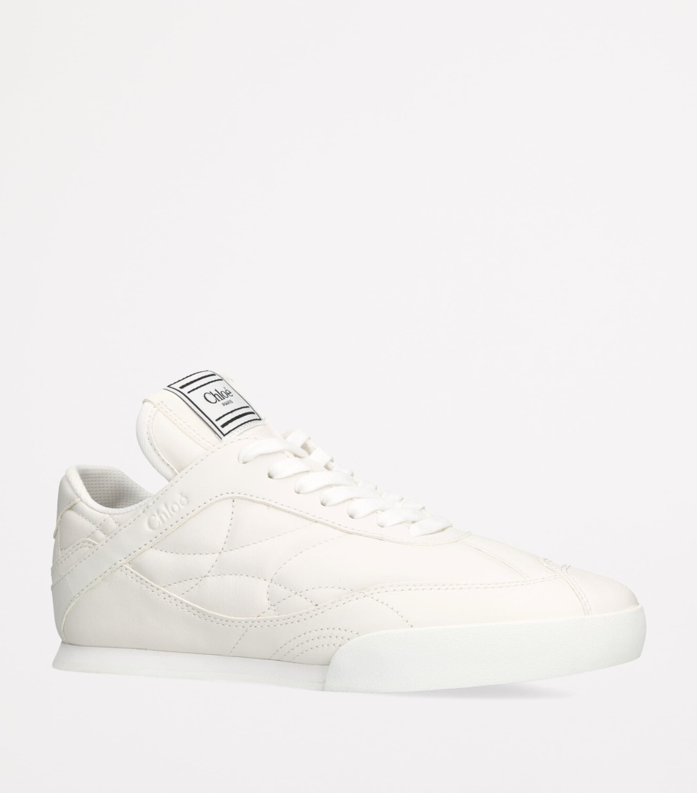 Chloé Womens Leather Kick Low-Top Sneakers Winter Wht Image 4