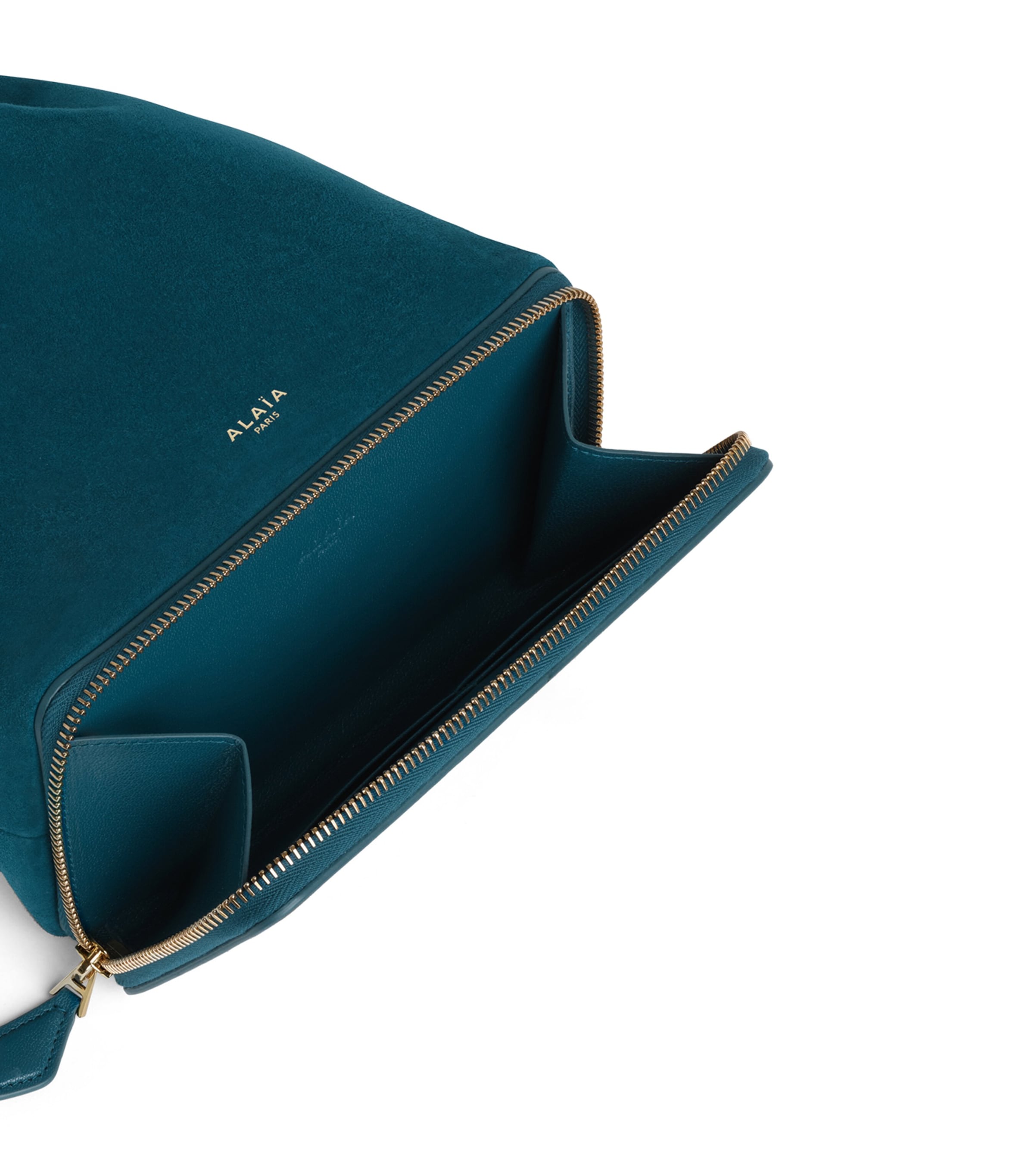 Alaïa Suede Le Ponchon Cross-Body Bag China Blue Image 3