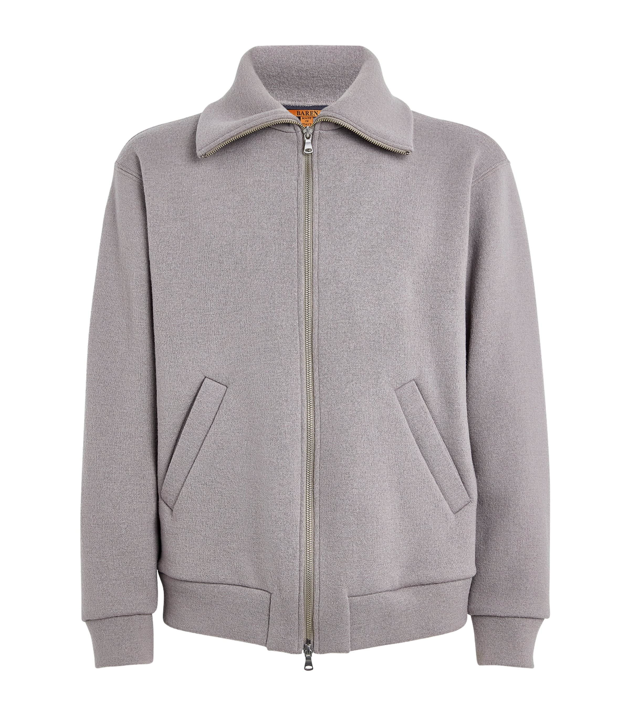 Shop Barena Venezia Virgin Wool Bomber Jacket In Grey