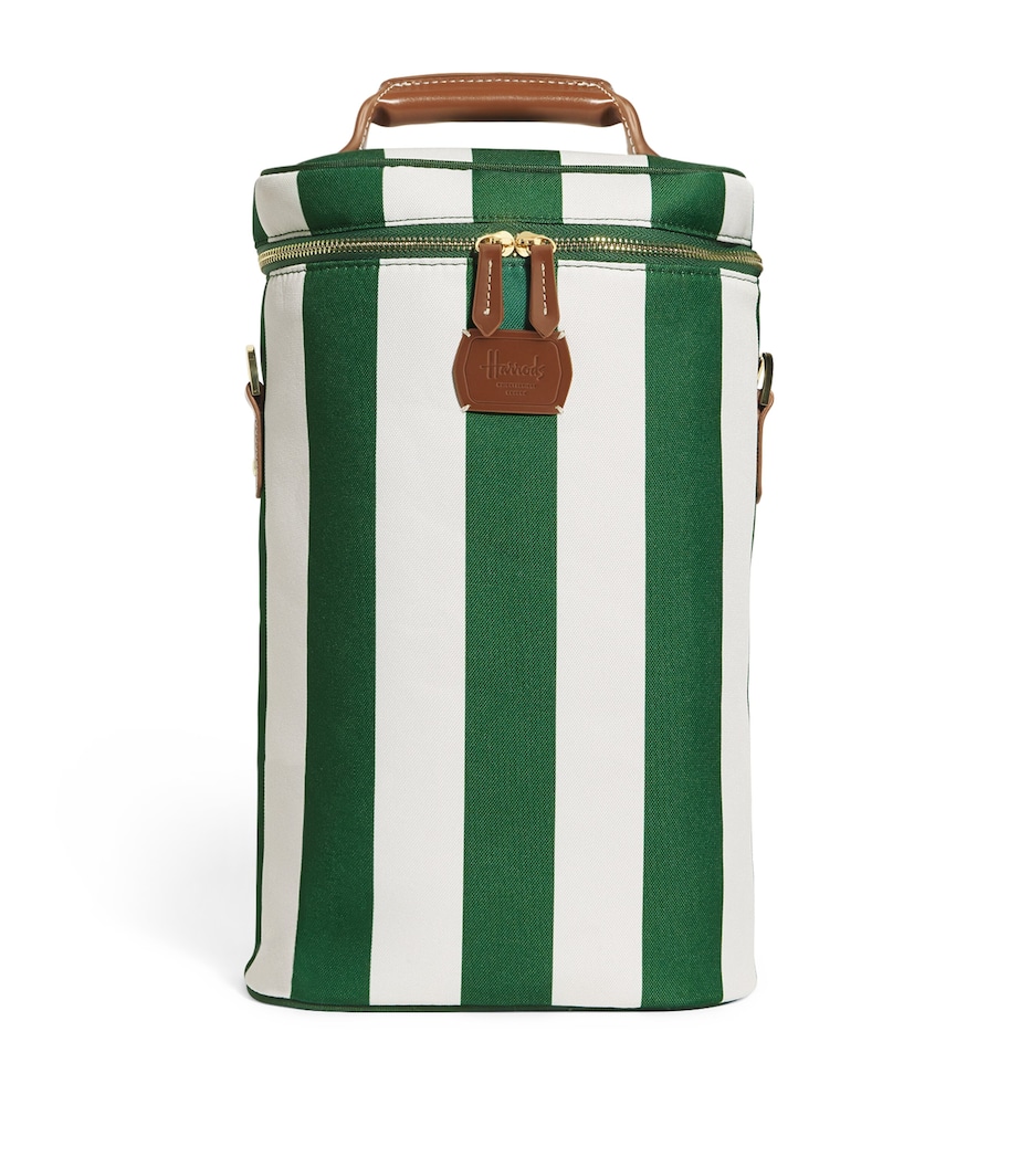 Striped Drinks Bag HARRODS GREEN Image 1