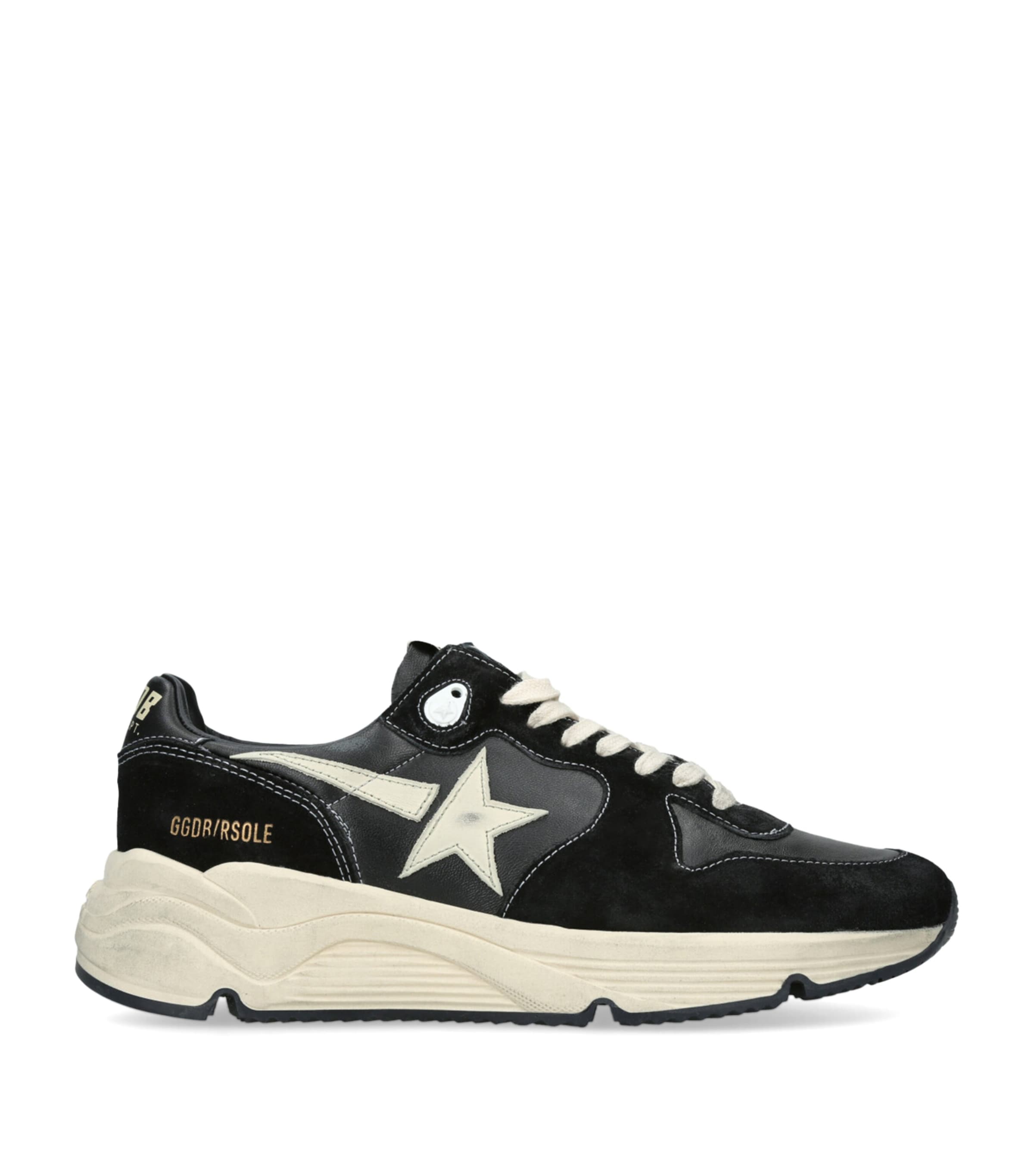 Golden Goose Men Running Sole Sneakers In Black