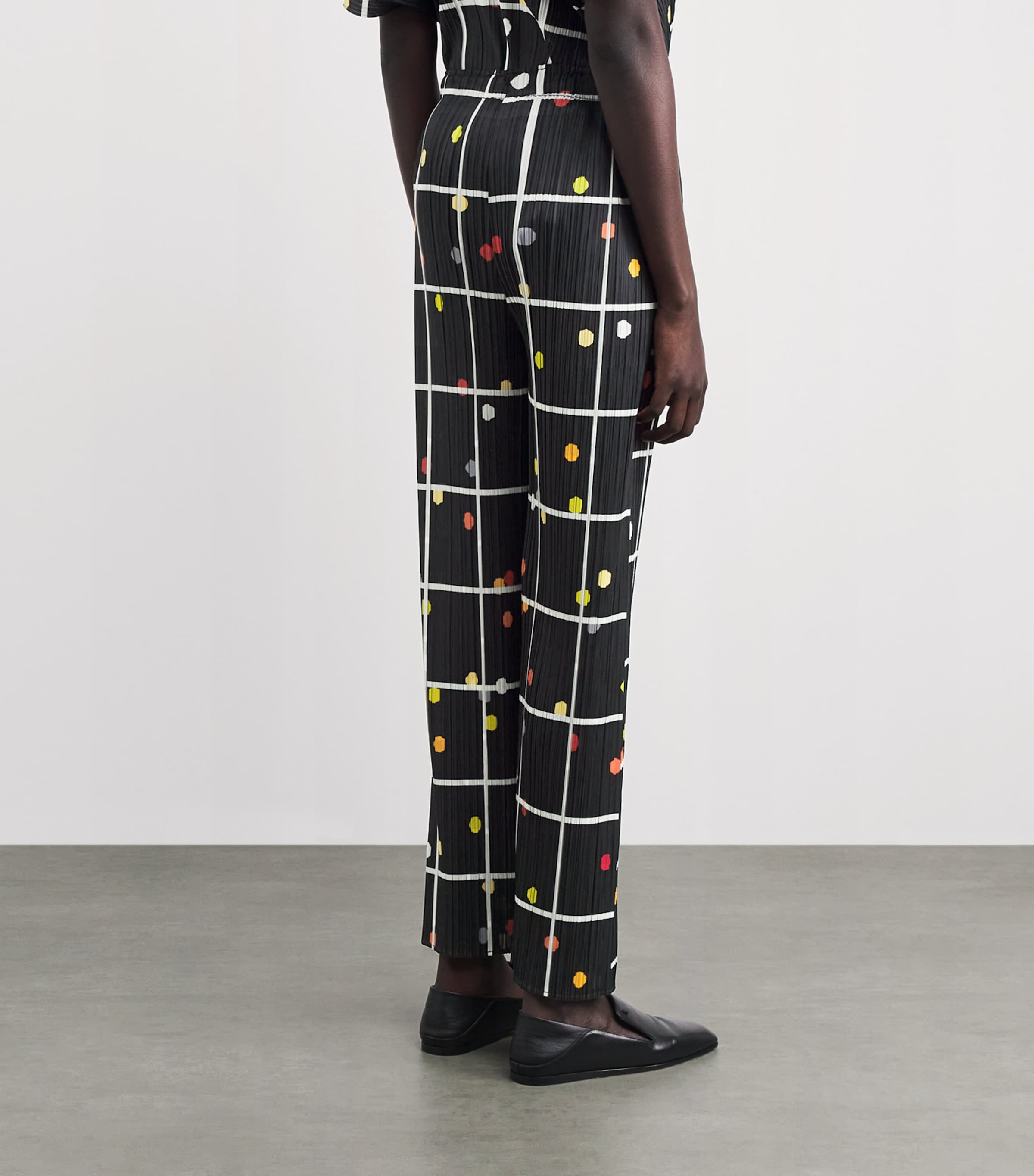 Pleats Please Issey Miyake Black Crossing Dots Trousers | Harrods US