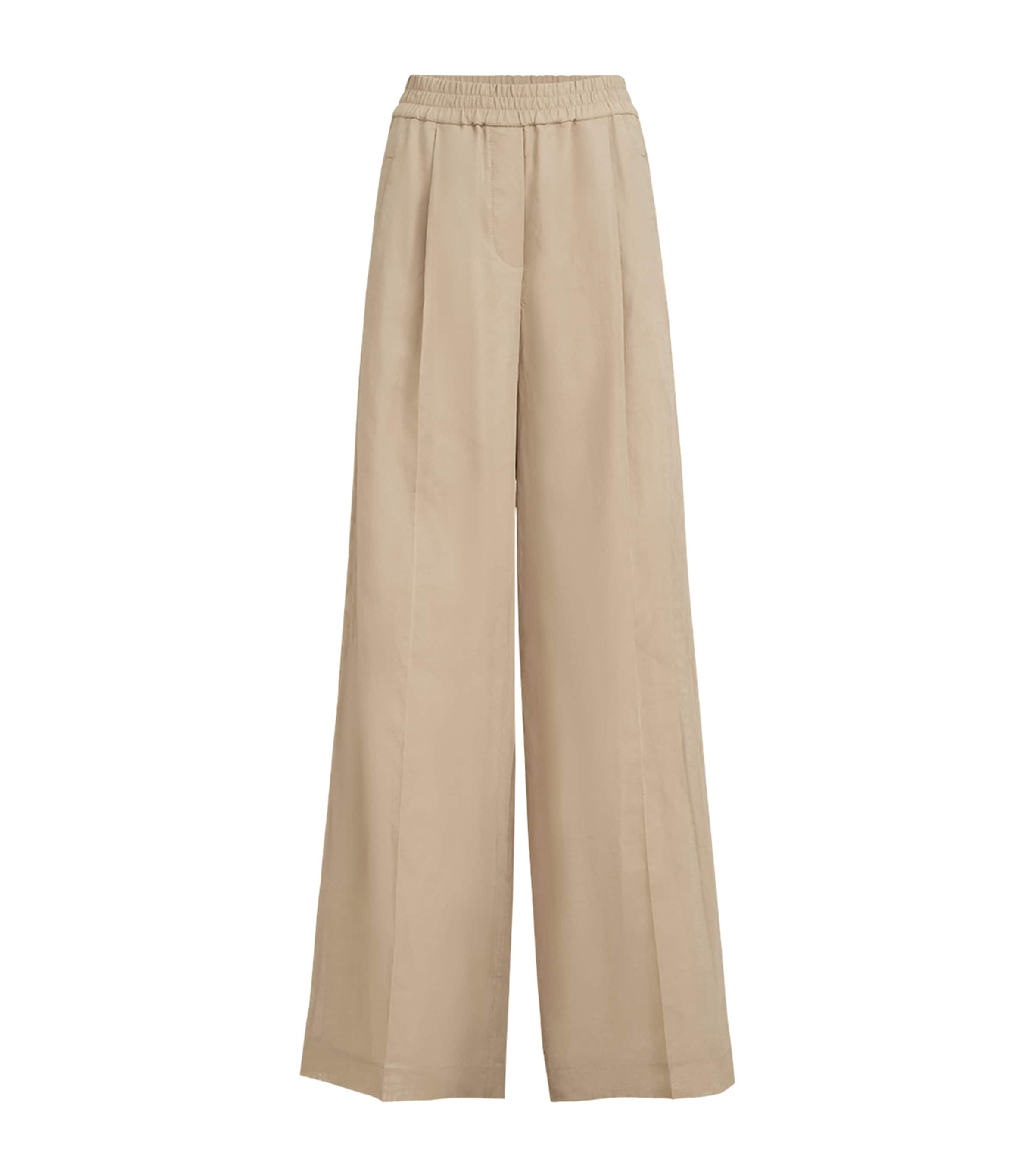 Brunello Cucinelli Womens Cotton Organza Wide-Leg Trousers Image 1