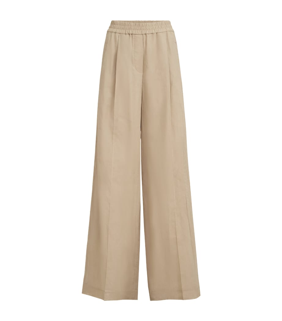 Brunello Cucinelli Womens Cotton Organza Wide-Leg Trousers Image 1
