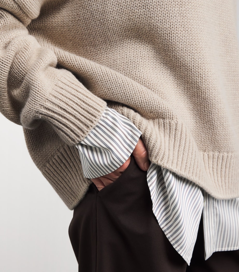 Wool-Cashmere Buttoned Sweater A2238 Image 6