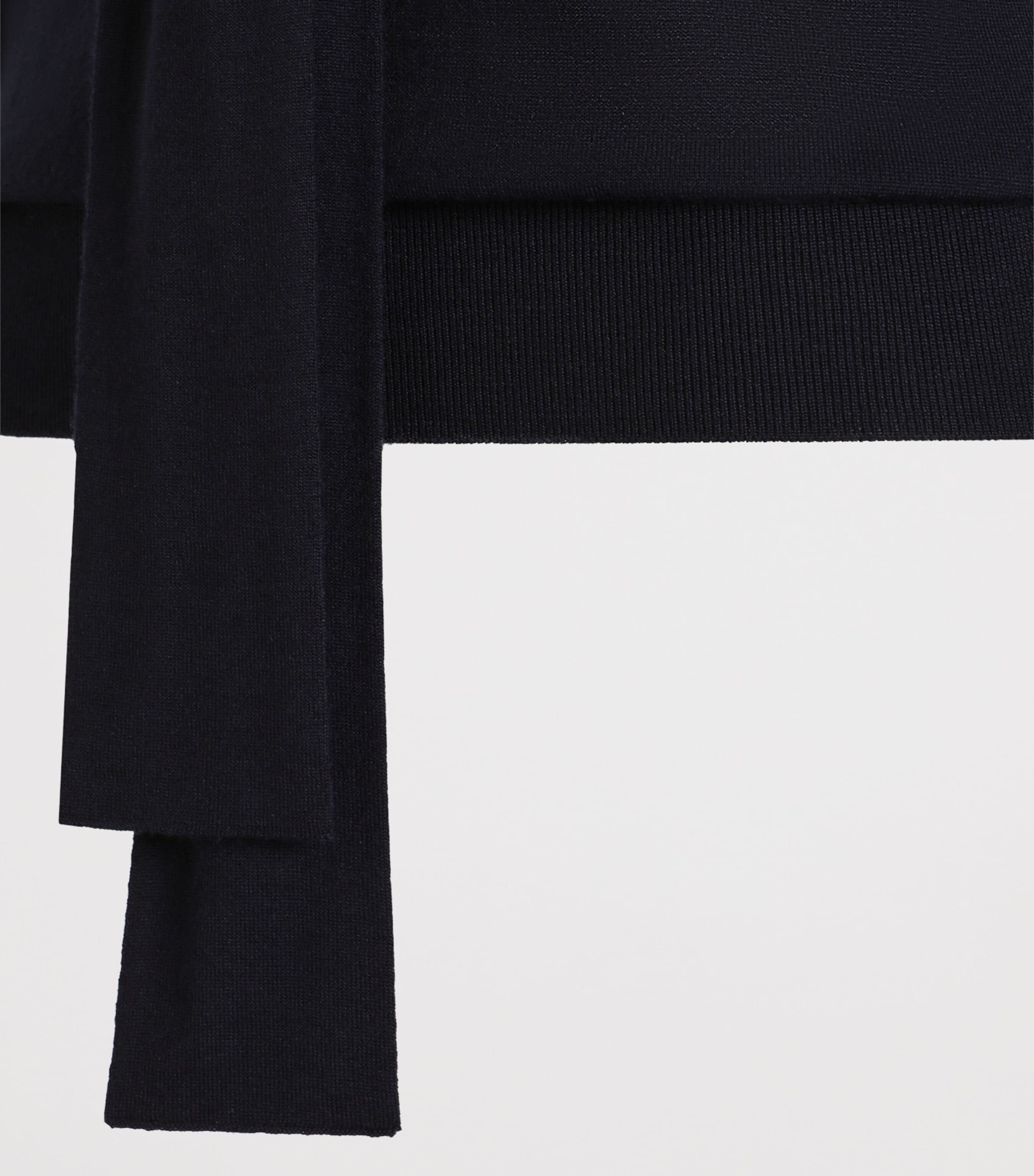 Dolce&Gabbana Womens Virgin Wool Pussybow Sweater Very Dark Blue Image 4