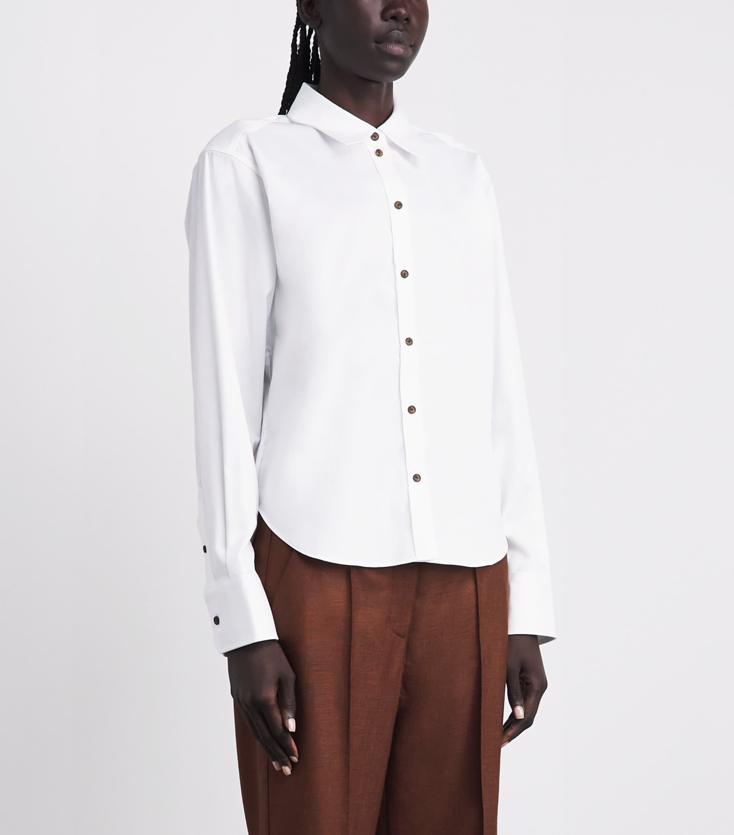 ME+EM Womens Cotton-Blend Perfectly Proportioned Shirt White Image 4