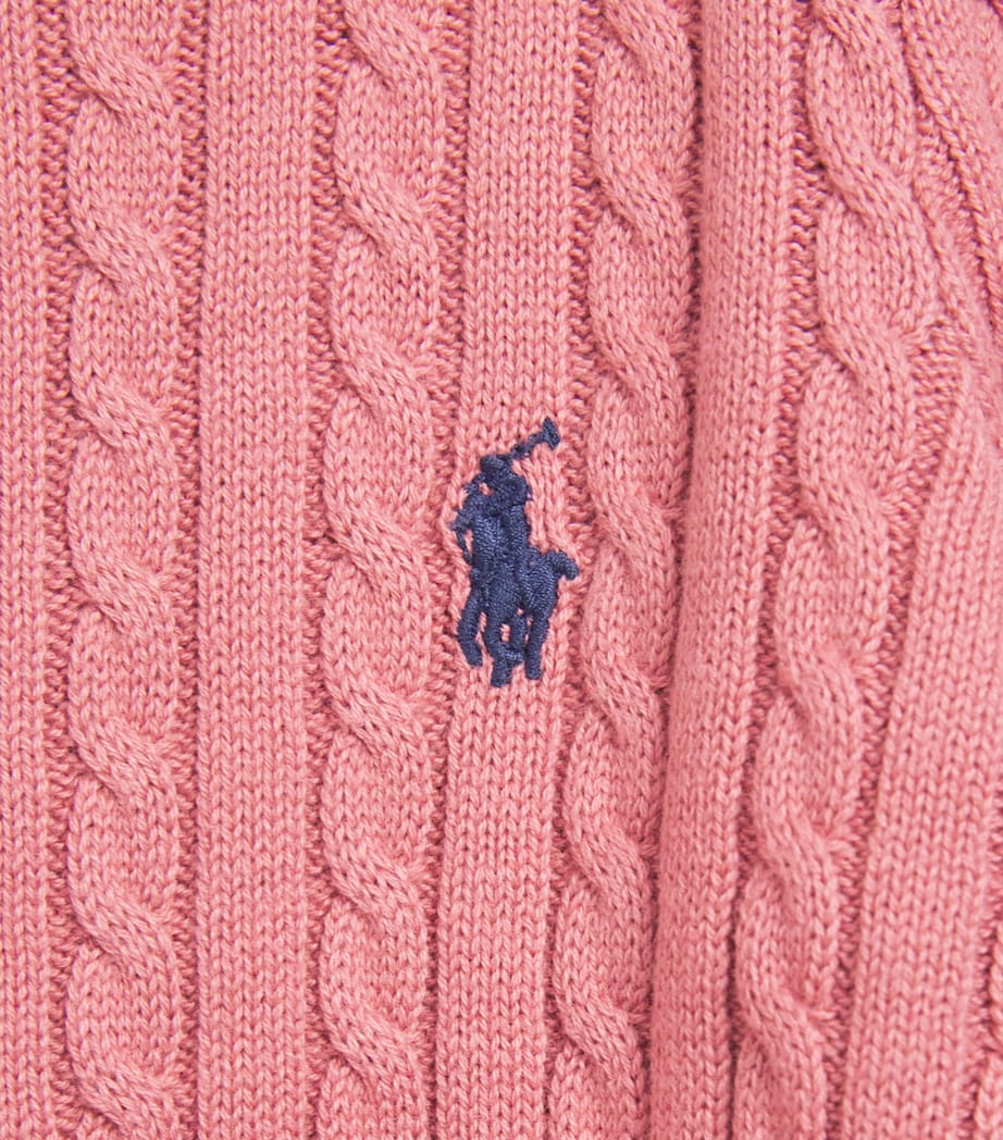 Ralph Lauren Kids Cotton Cable-Knit Cardigan (2-6.5 Years) Canvas Pink Image 3