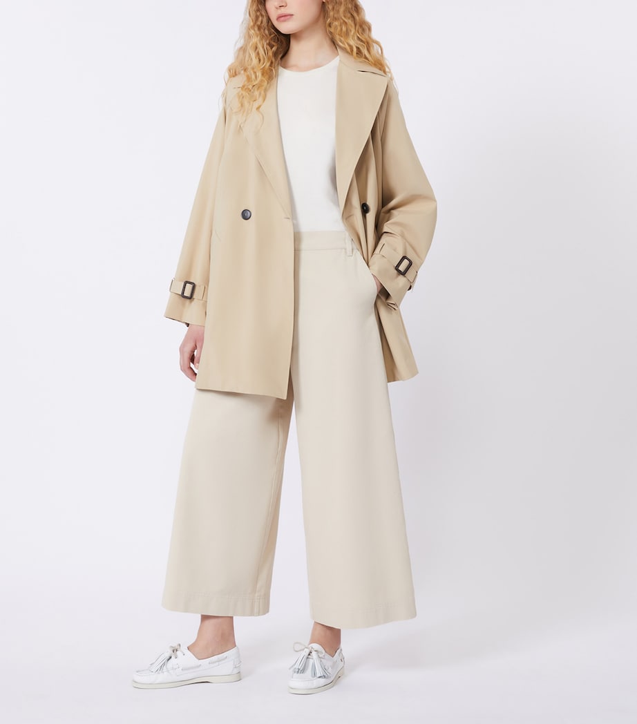 Weekend Max Mara Womens Canvas Shortline Trench Coat Beige Image 4