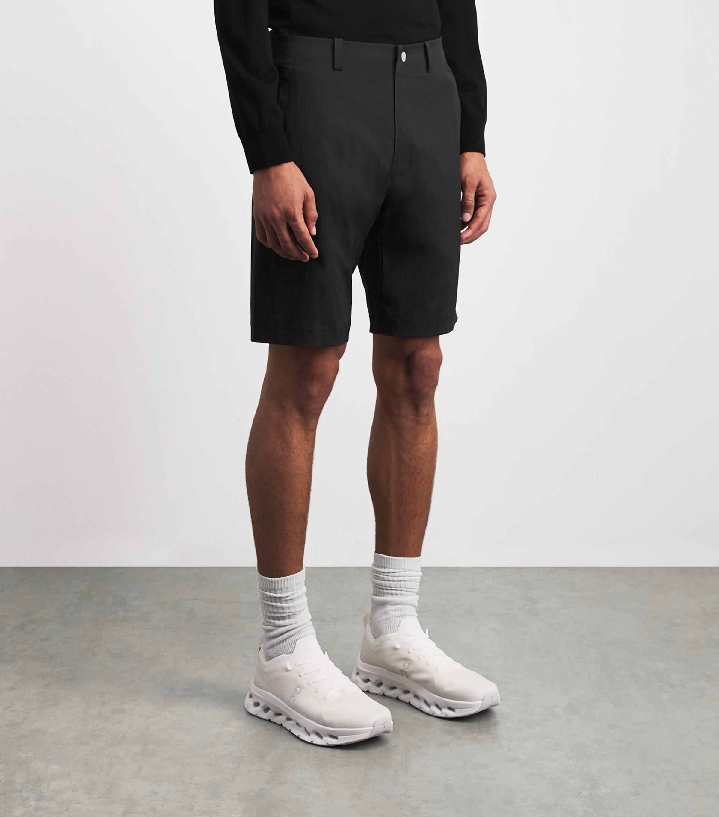 Alba Mens Cotton-Blend Techno Shorts Black Image 4