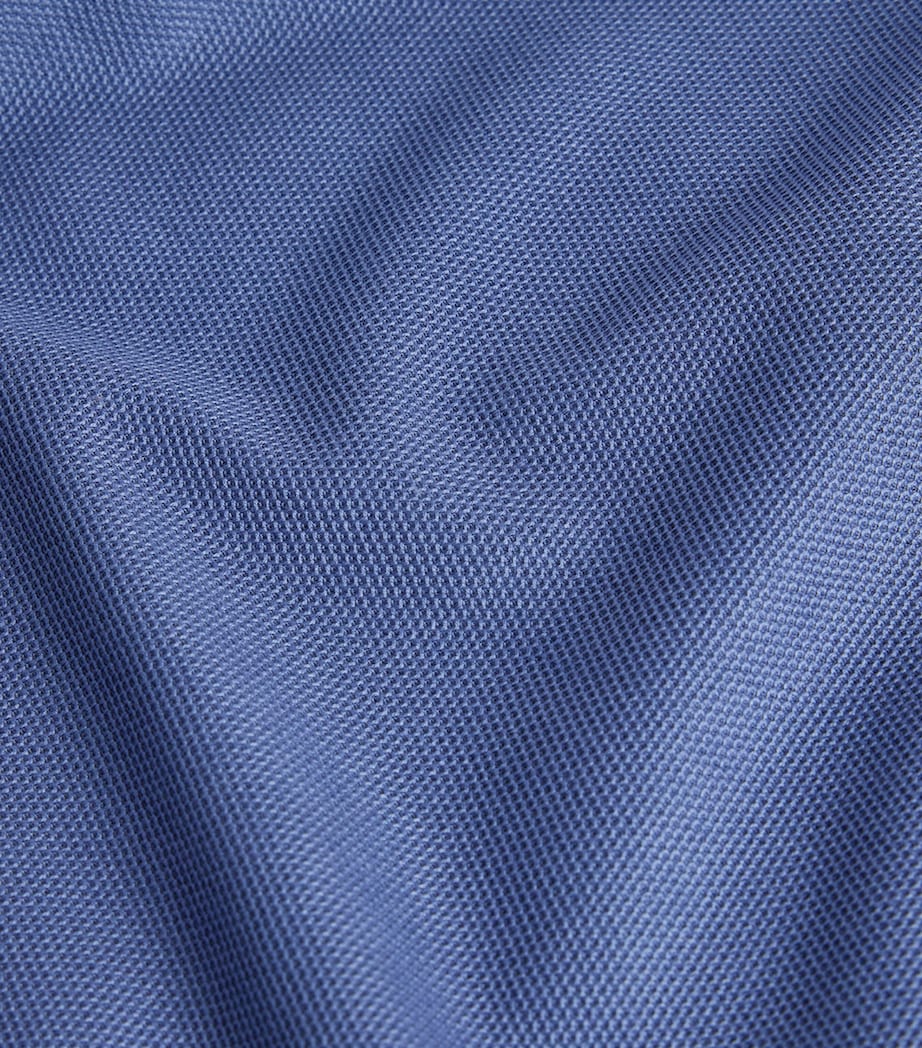 Dunhill Mens Cotton Piqué Polo Shirt Indigo Image 2