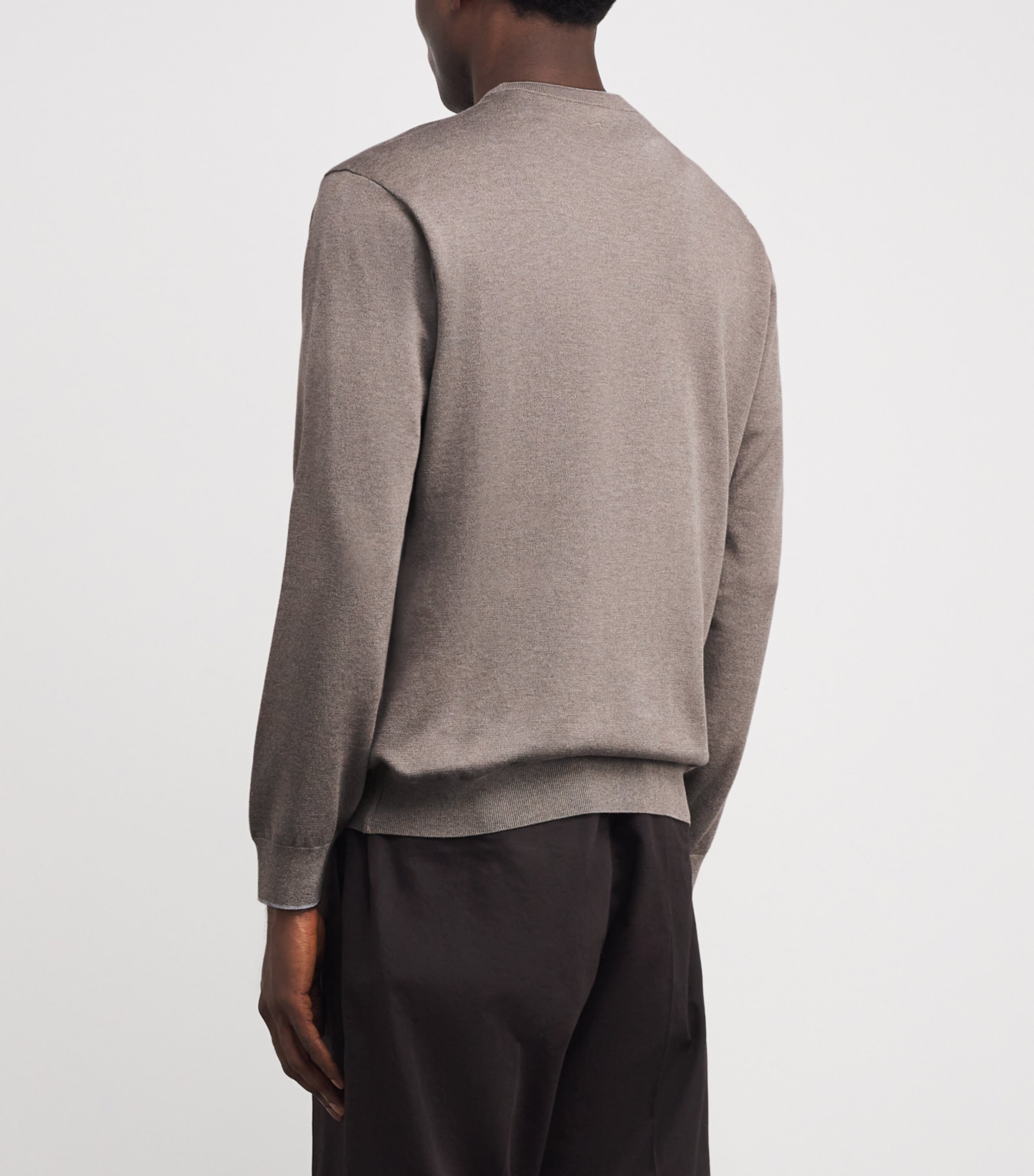 Silk-Cotton Knit Sweater 111 DOVE GREY Image 4