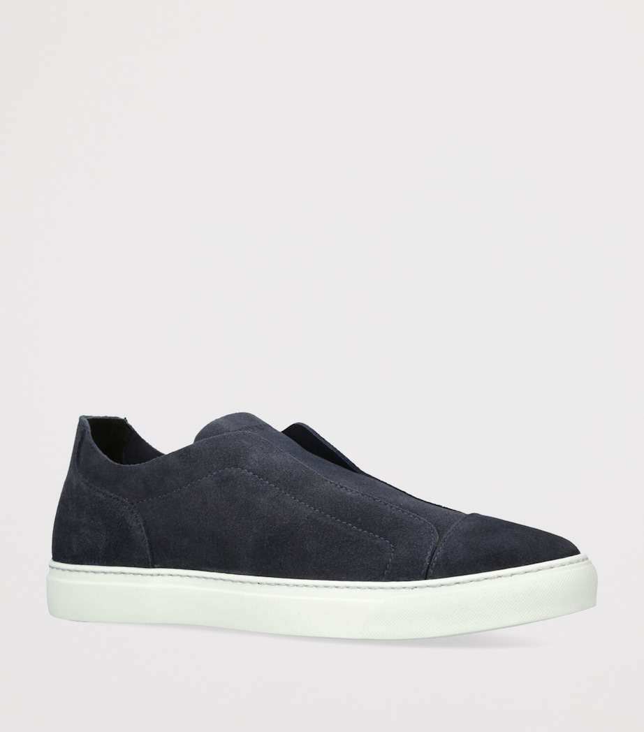 Suede Aaron U Slip-On Sneakers NAVY Image 3