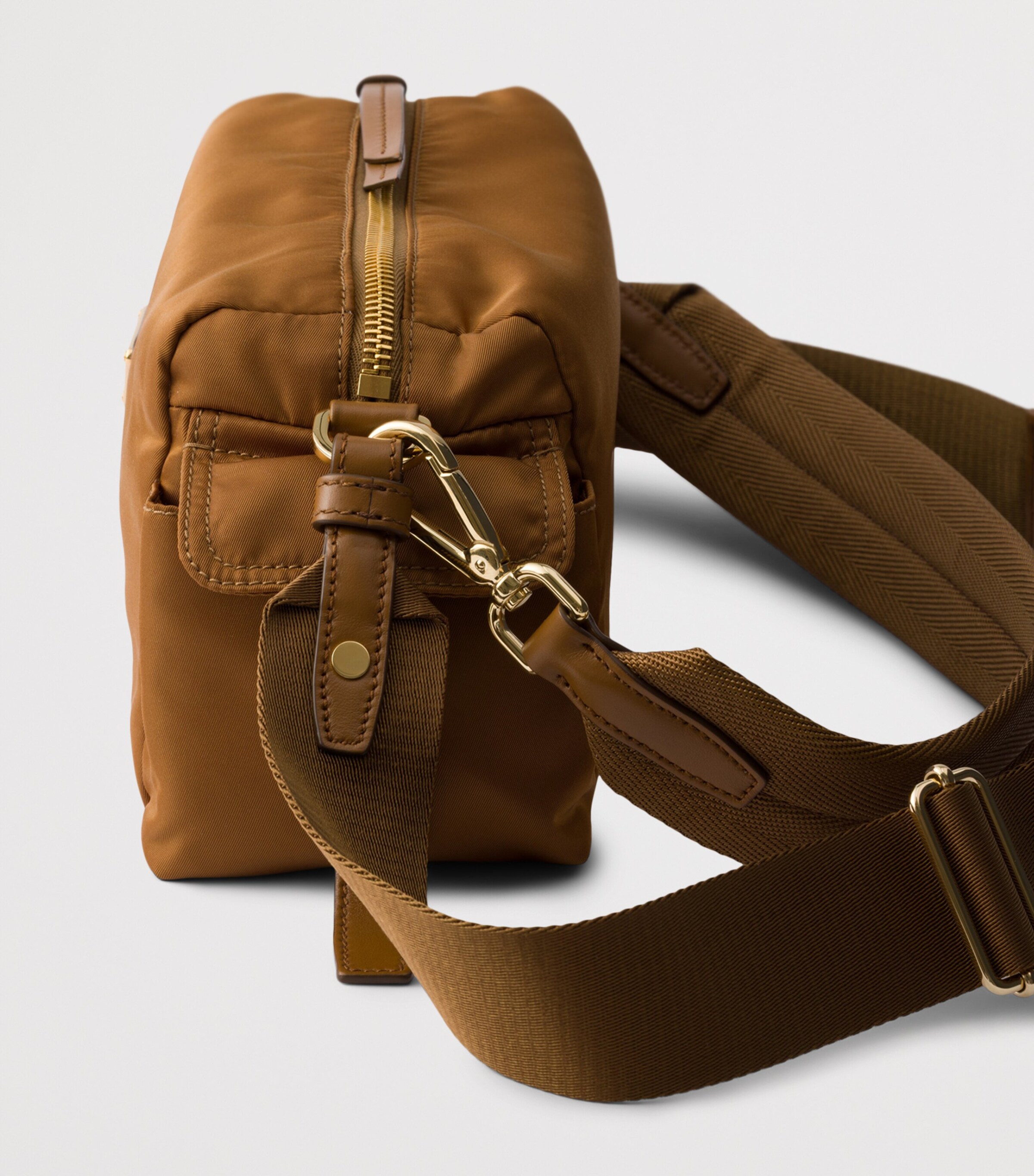 Prada Small Re-Nylon and Leather Explore Shoulder Bag Brown Image 6