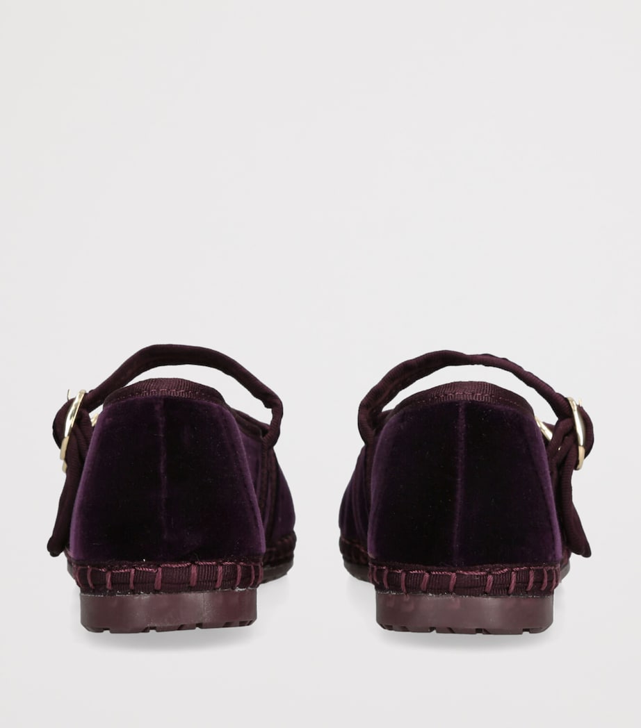 Flabelus Velvet Claire Mary Janes Purple Image 2