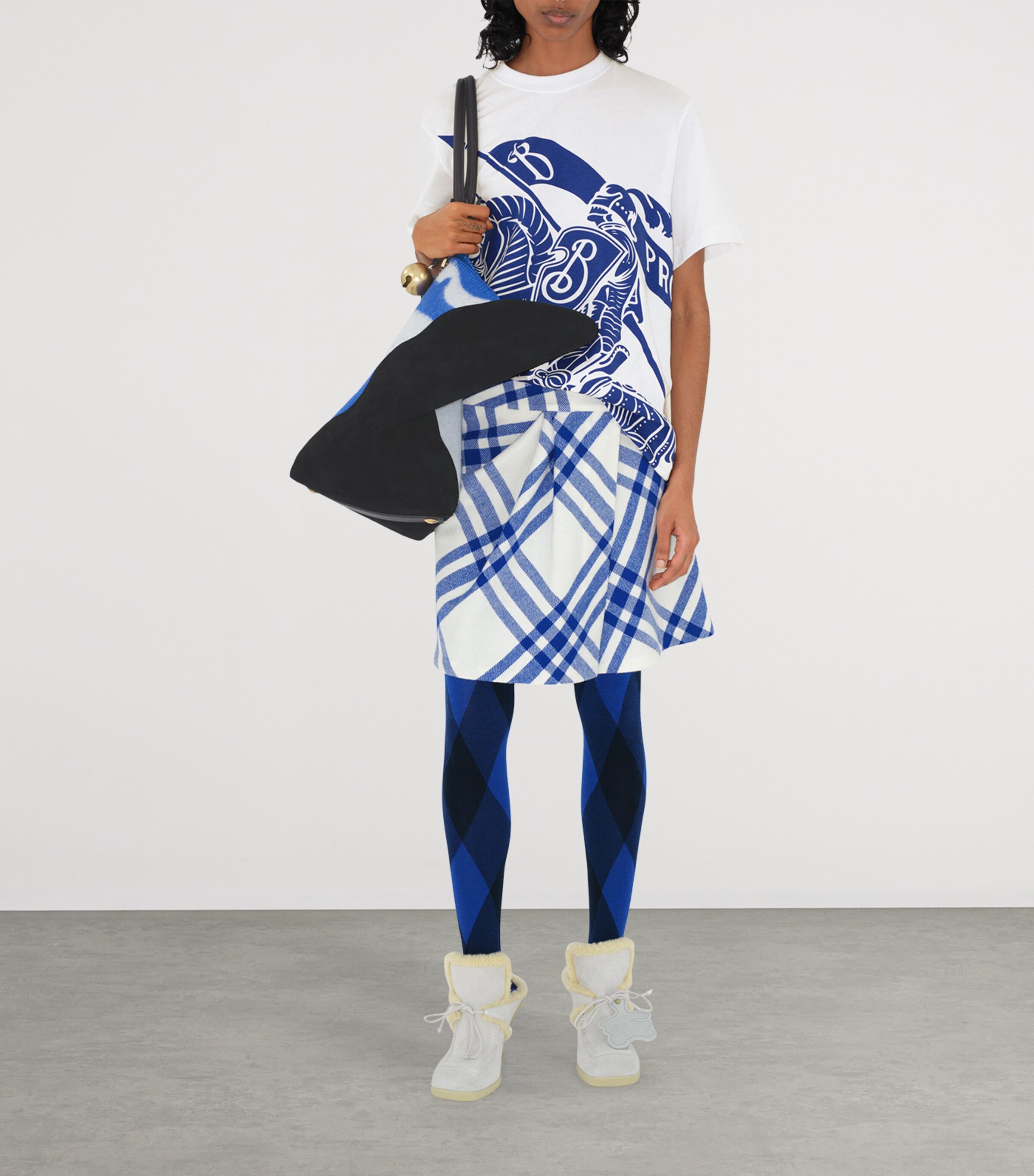 Cotton Oversized Equestrian Knight T-Shirt WHITE Image 2