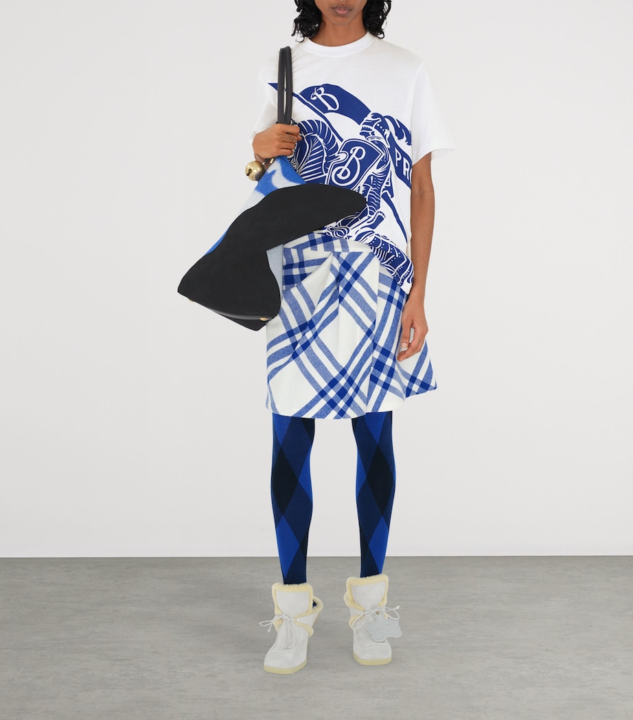 Cotton Oversized Equestrian Knight T-Shirt WHITE Image 2