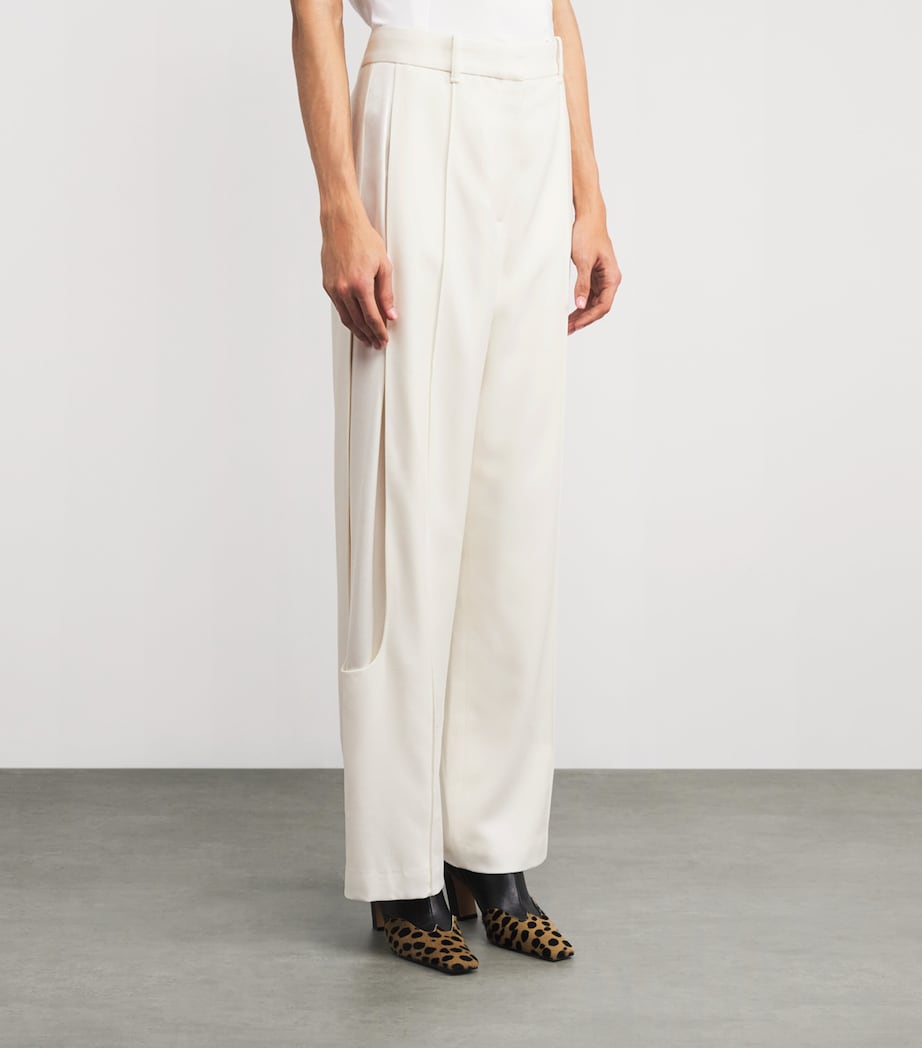 Satin Alabata Suit Trousers MCRM CREAM Image 3