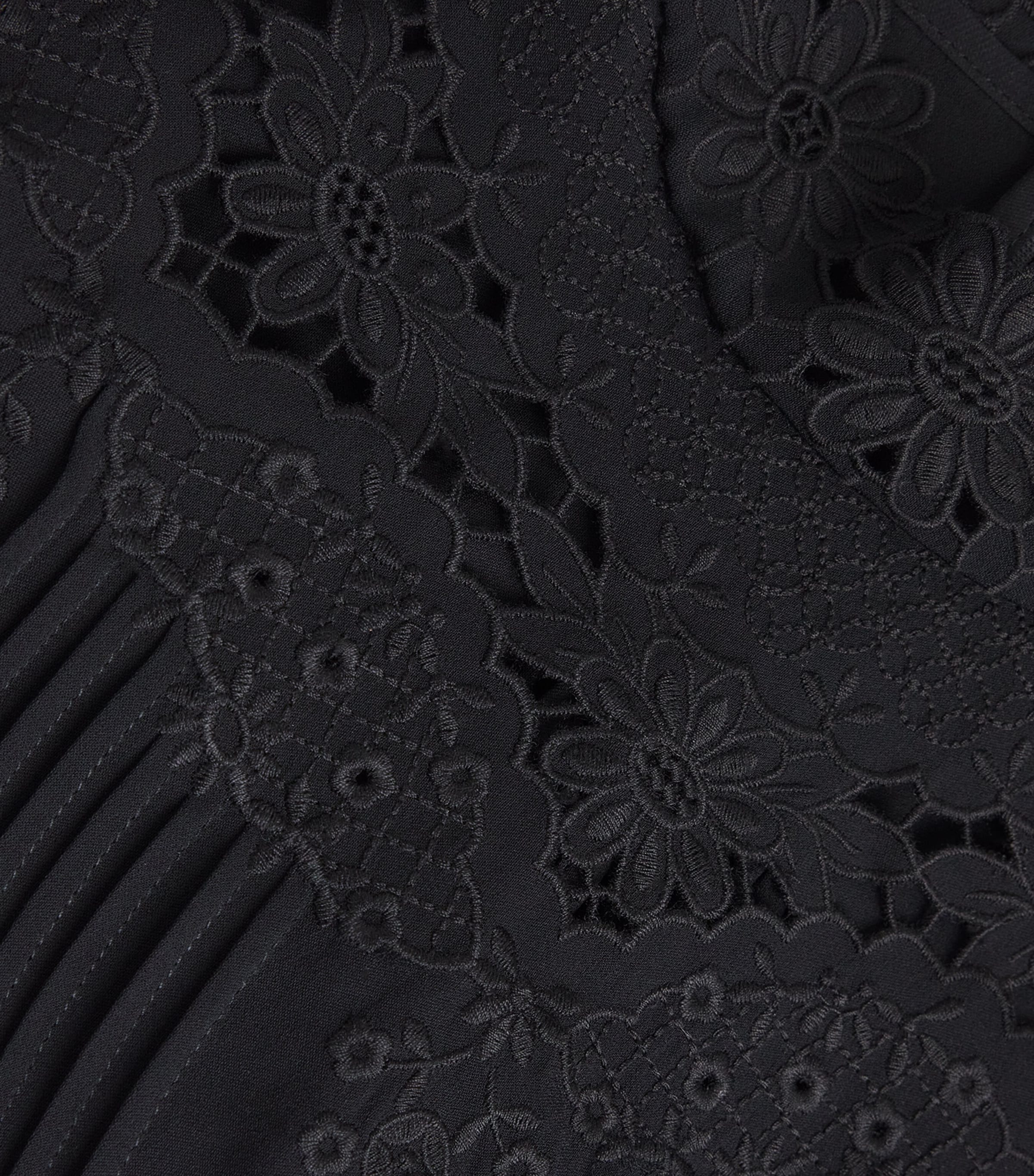 Silk Embroidered Blouse BLACK Image 5