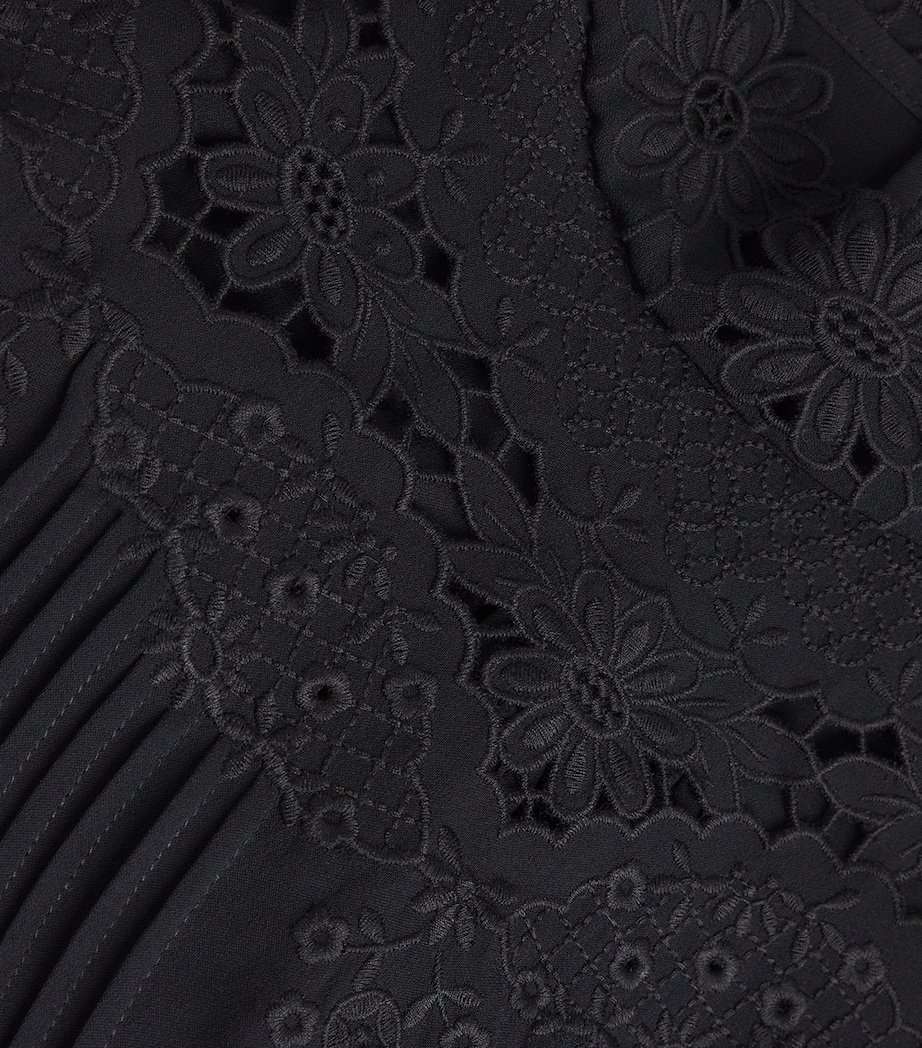 Silk Embroidered Blouse BLACK Image 5