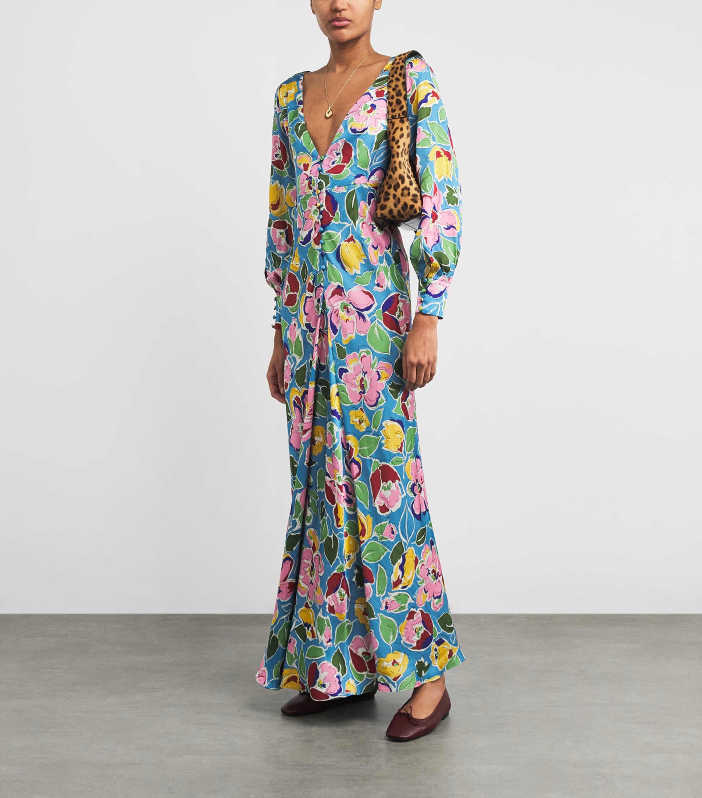 Floral Marni Midi Dress JEANNIE BLOOM SKY Image 2
