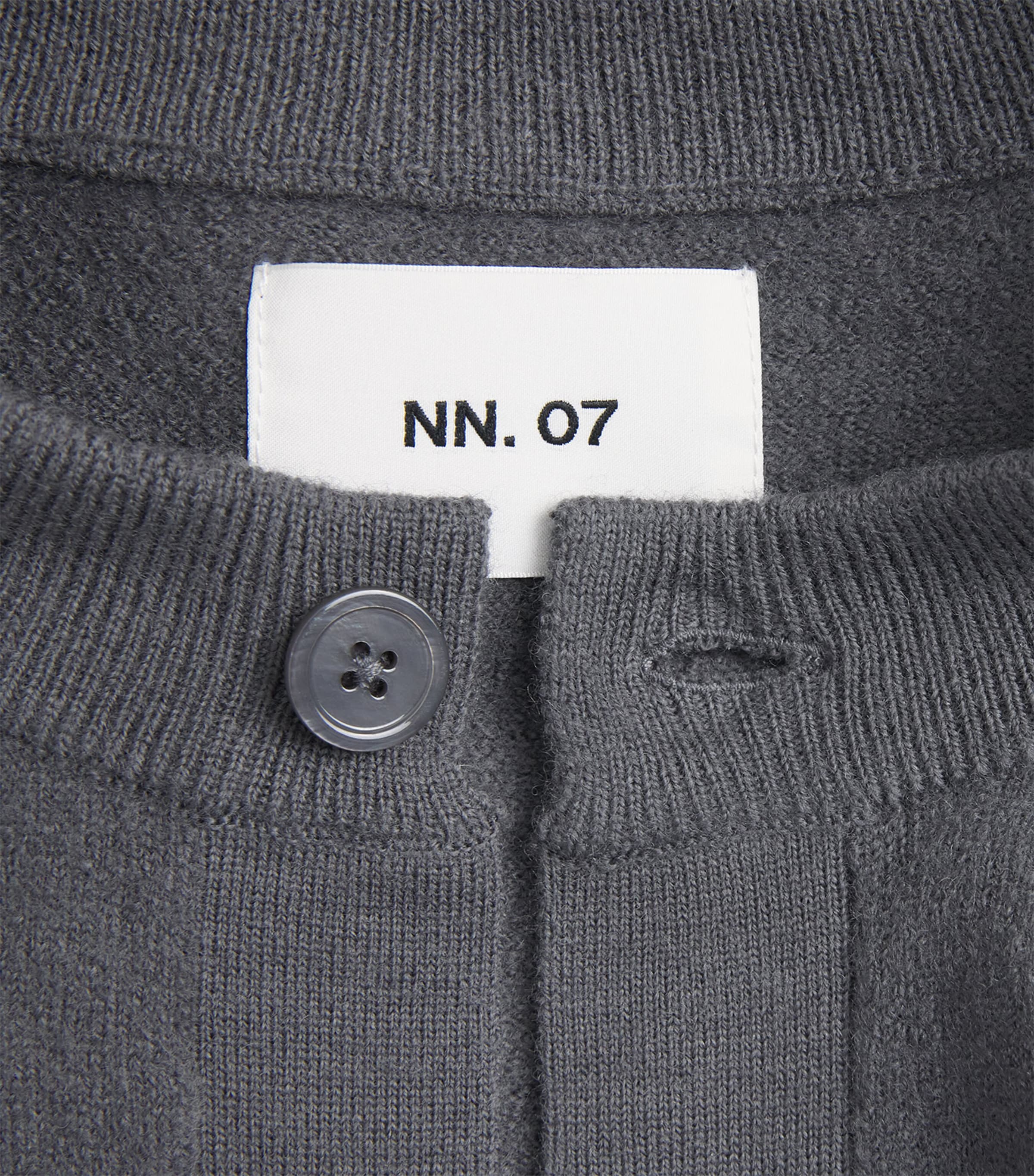 NN.07 Mens Wool Jasper Cardigan Charcoal Mist Image 6