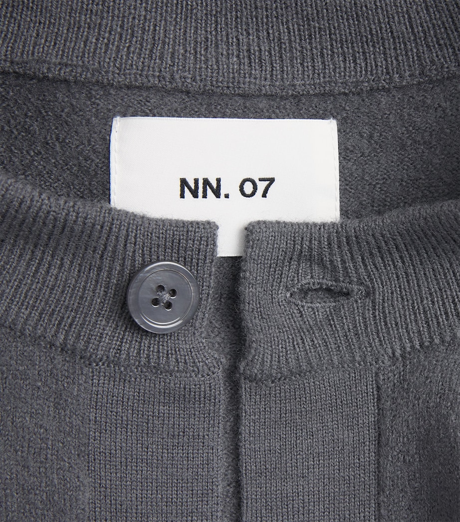NN.07 Mens Wool Jasper Cardigan Charcoal Mist Image 6