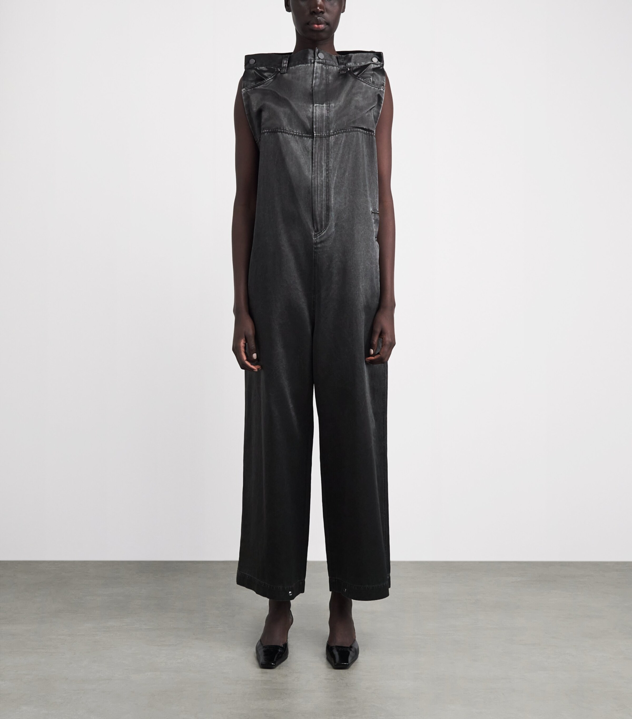 Issey Miyake Womens Pseudo Jeans Jumpsuit Charcoal Image 5
