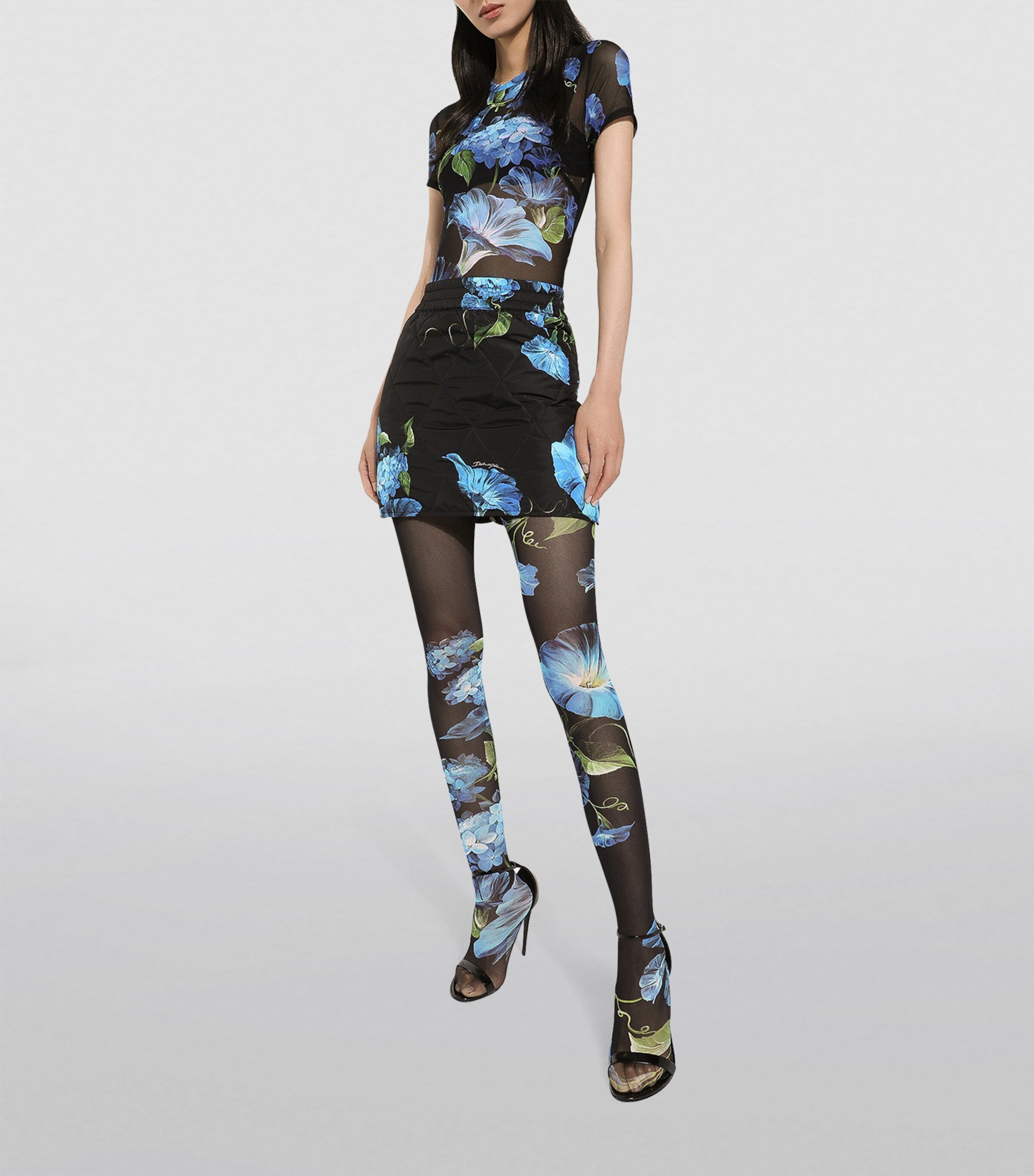 Floral Quilted Mini Skirt HN4YH-CAMPANULE FDO Image 4