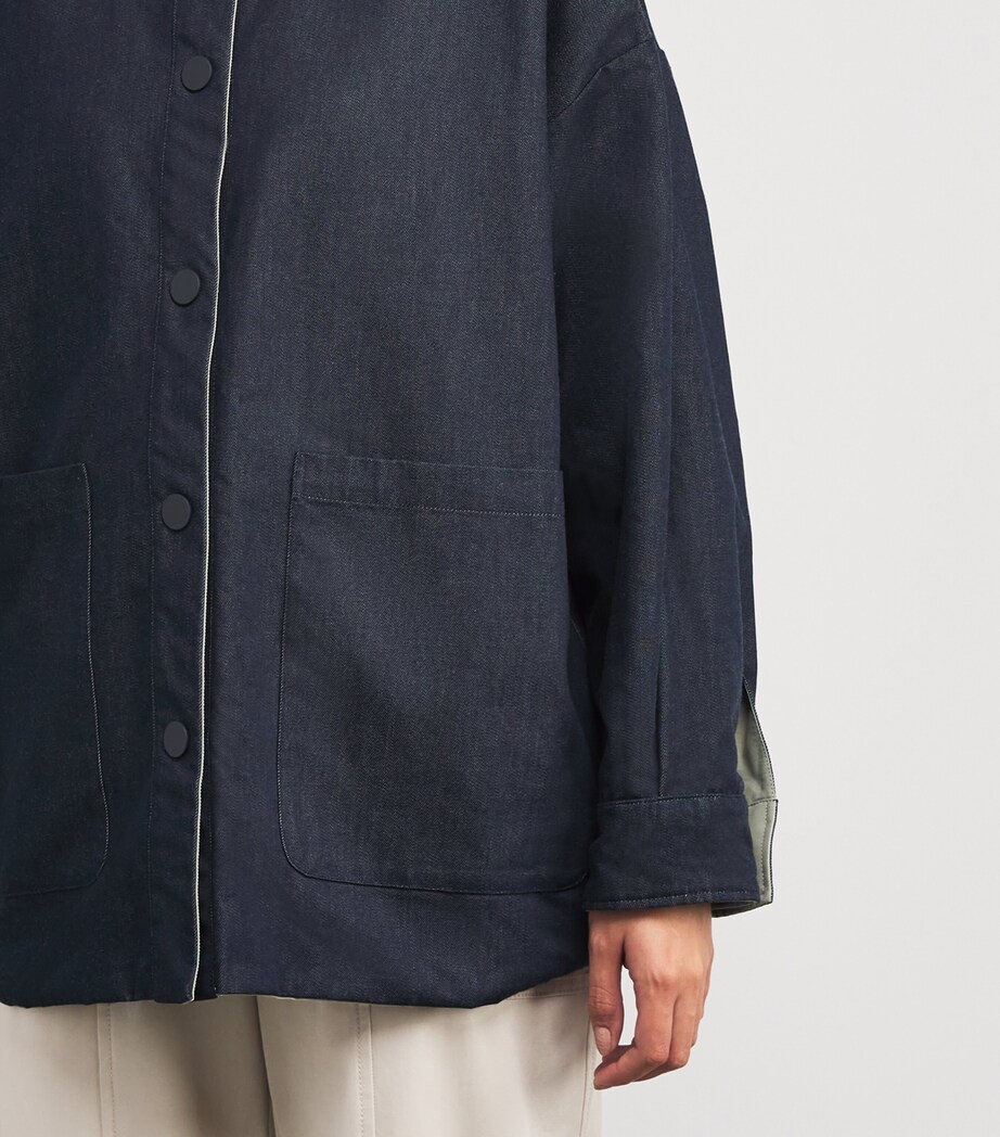 Reversible Oversized Shirt Jacket GREEN Image 7