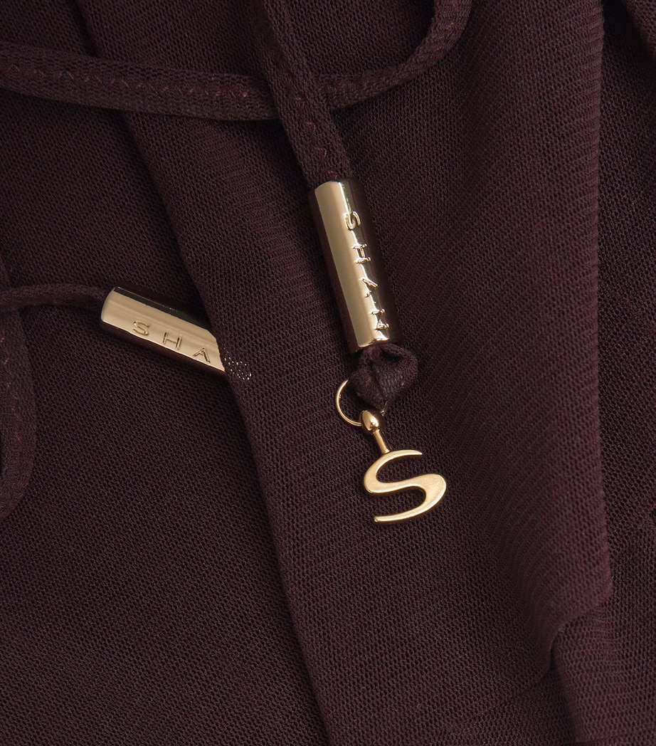 Shan Womens Mesh Tie Cardigan Bordeaux/burgndy Image 5