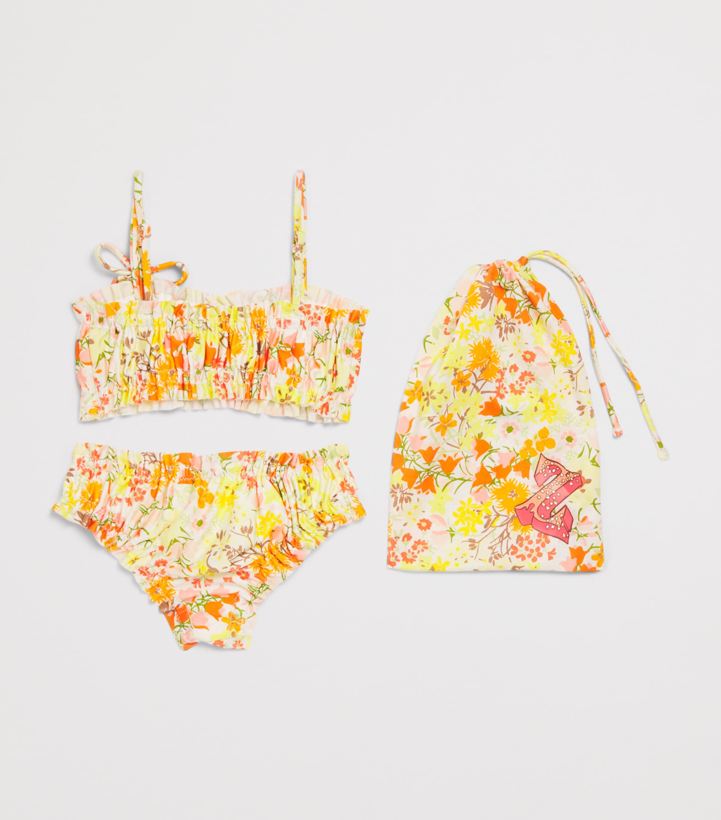 Zimmermann Kids Floral Solstice Bikini (2-12 Years) Lemon Floral Multi Image 2