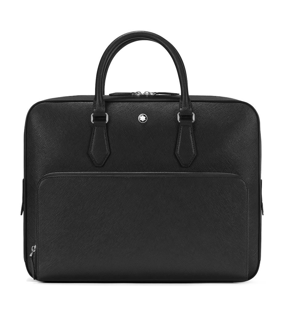 Medium Leather Sartorial Document Case BLACK Image 1