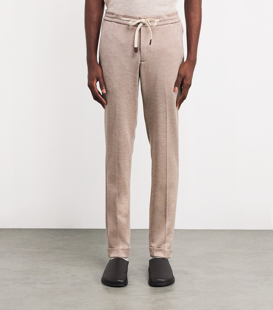 Jersey Drawstring Trousers 4 BEIGE Image 3