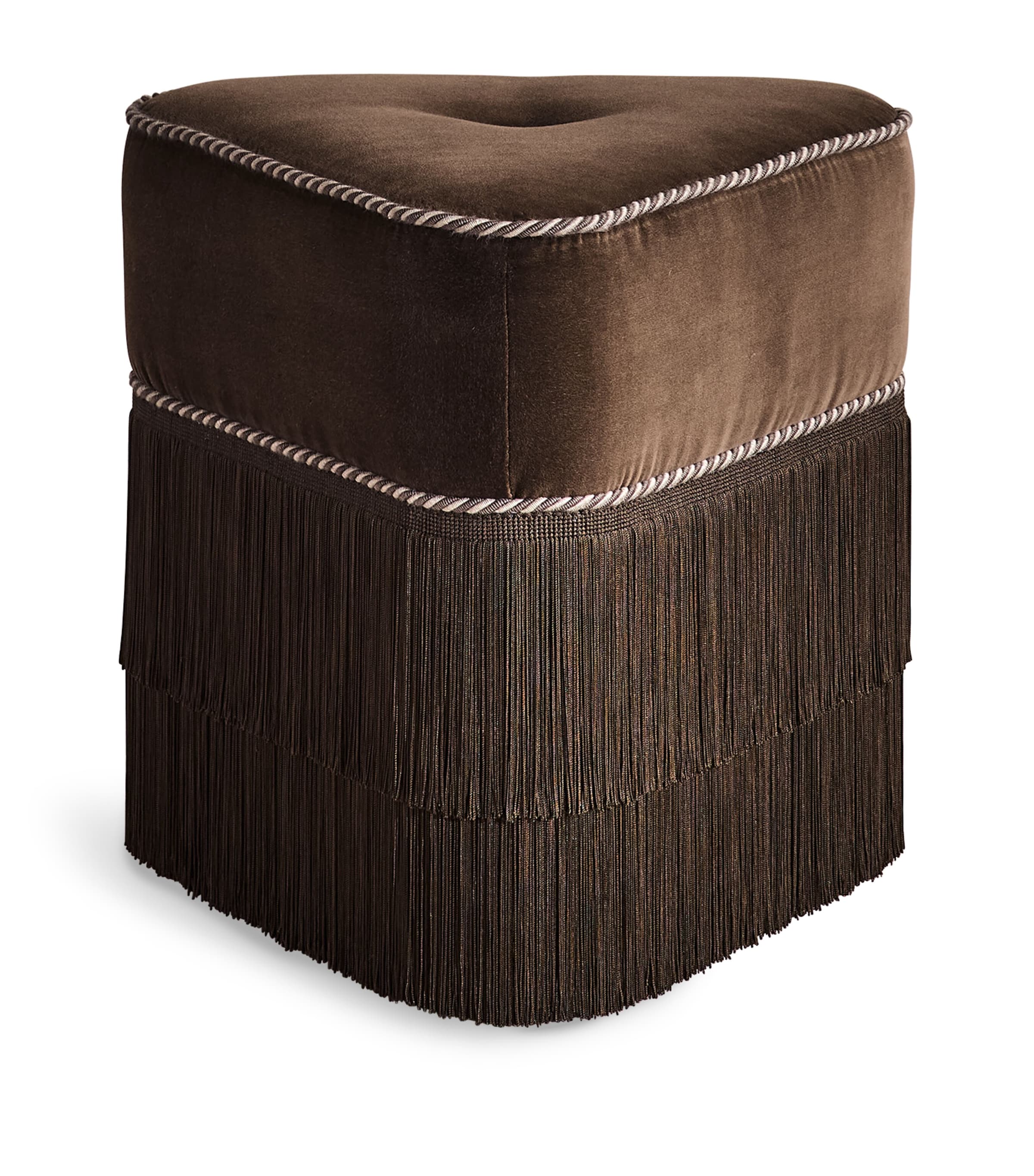 Soho Home Velvet Marta Footstool Brown Image 1