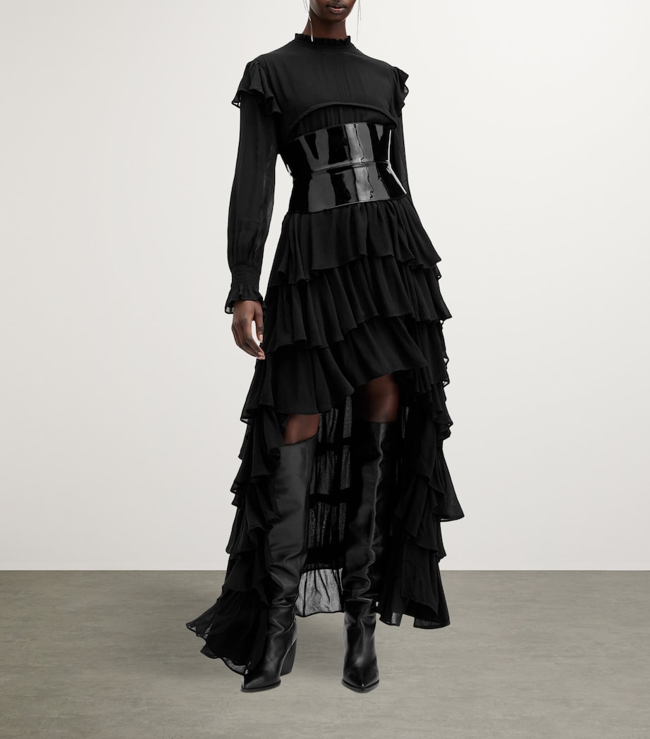 AllSaints Womens Cavarly High-Low Maxi Dress Black Image 4