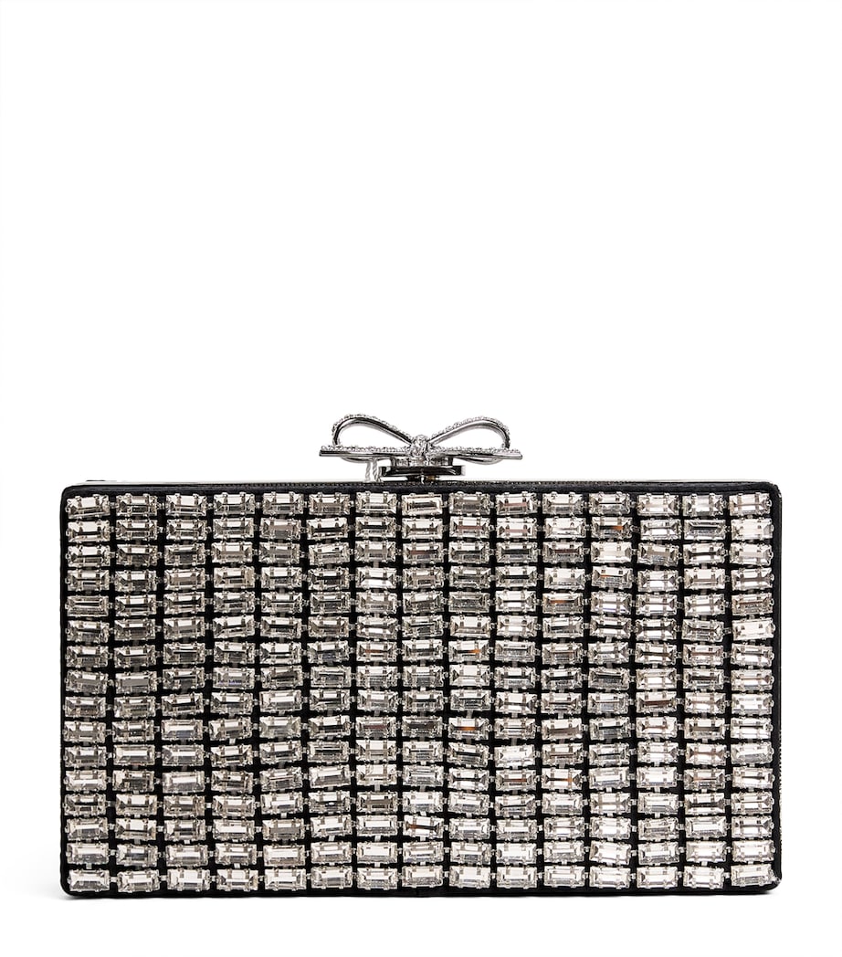 Self-Portrait Crystal Chainmail Clutch Bag Silver Image 1