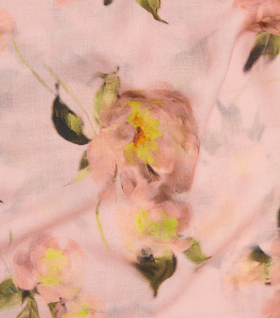 Harrods Wool Midnight Rose Scarf Pink Image 4