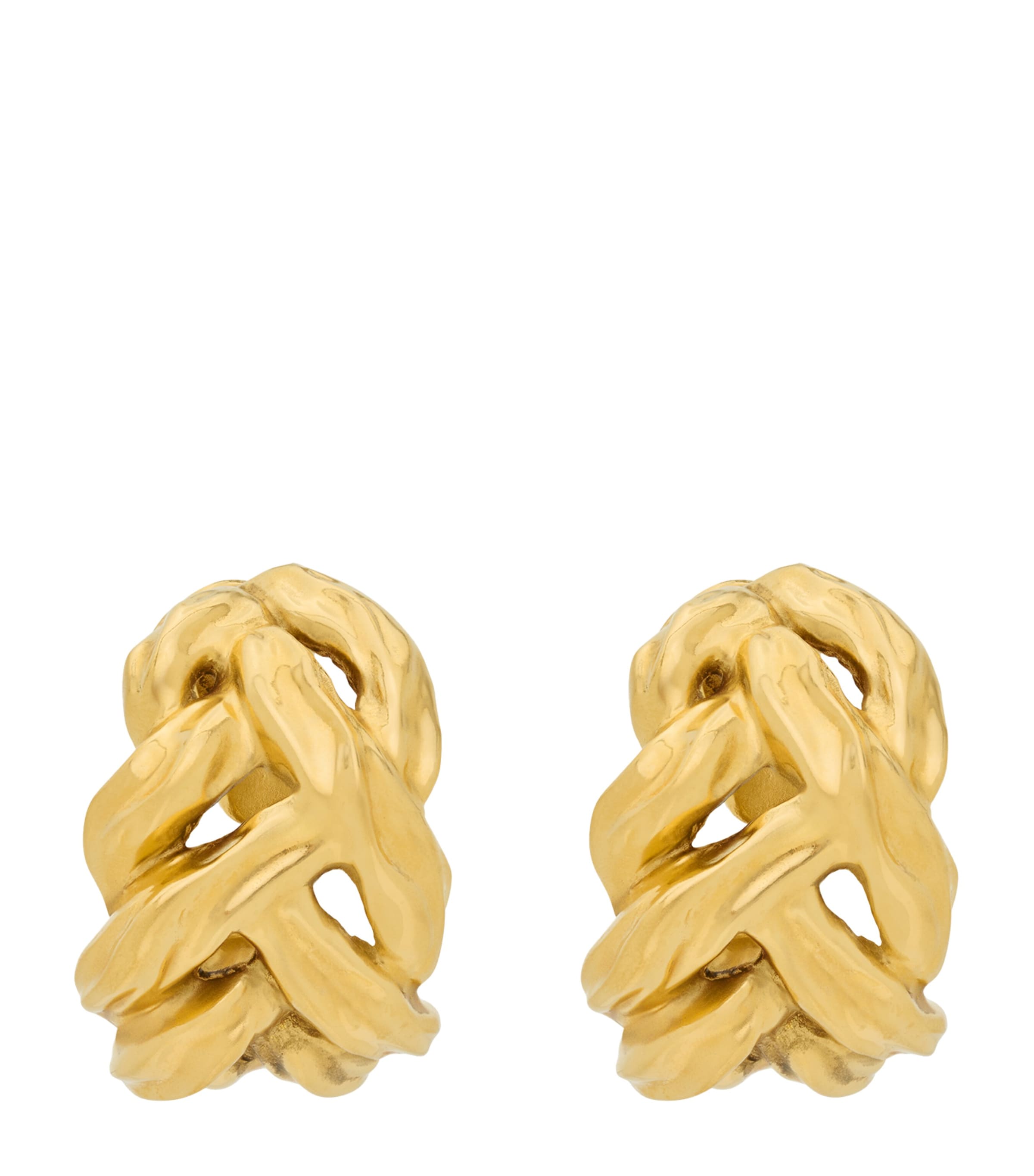 Saint Laurent Chain Clip-on Earrings In Silver