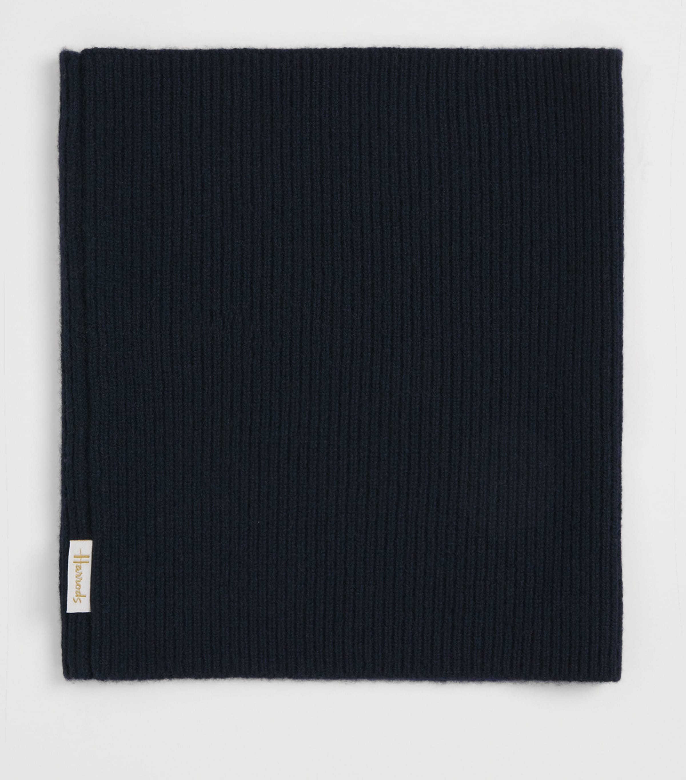 Harrods Cashmere Ribbed Snood Navy Image 2