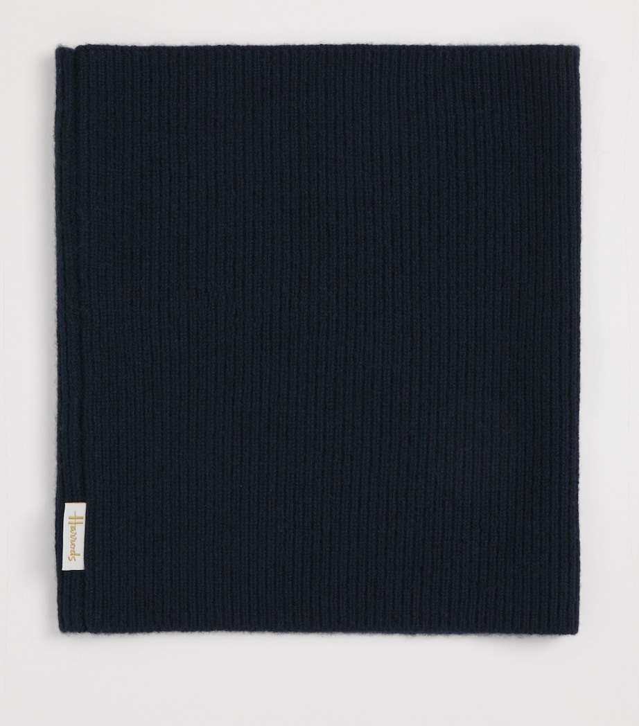 Cashmere Ribbed Snood NAVY Image 2