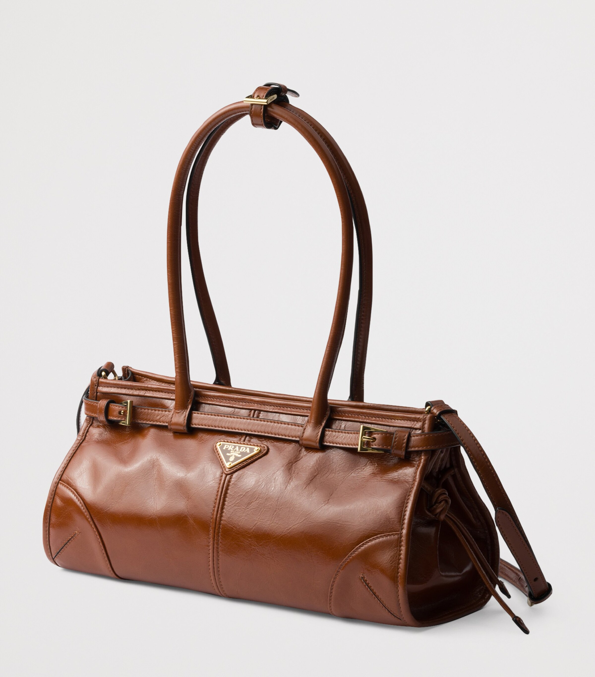 Prada Medium Leather Bonnie Top-Handle Bag Image 3