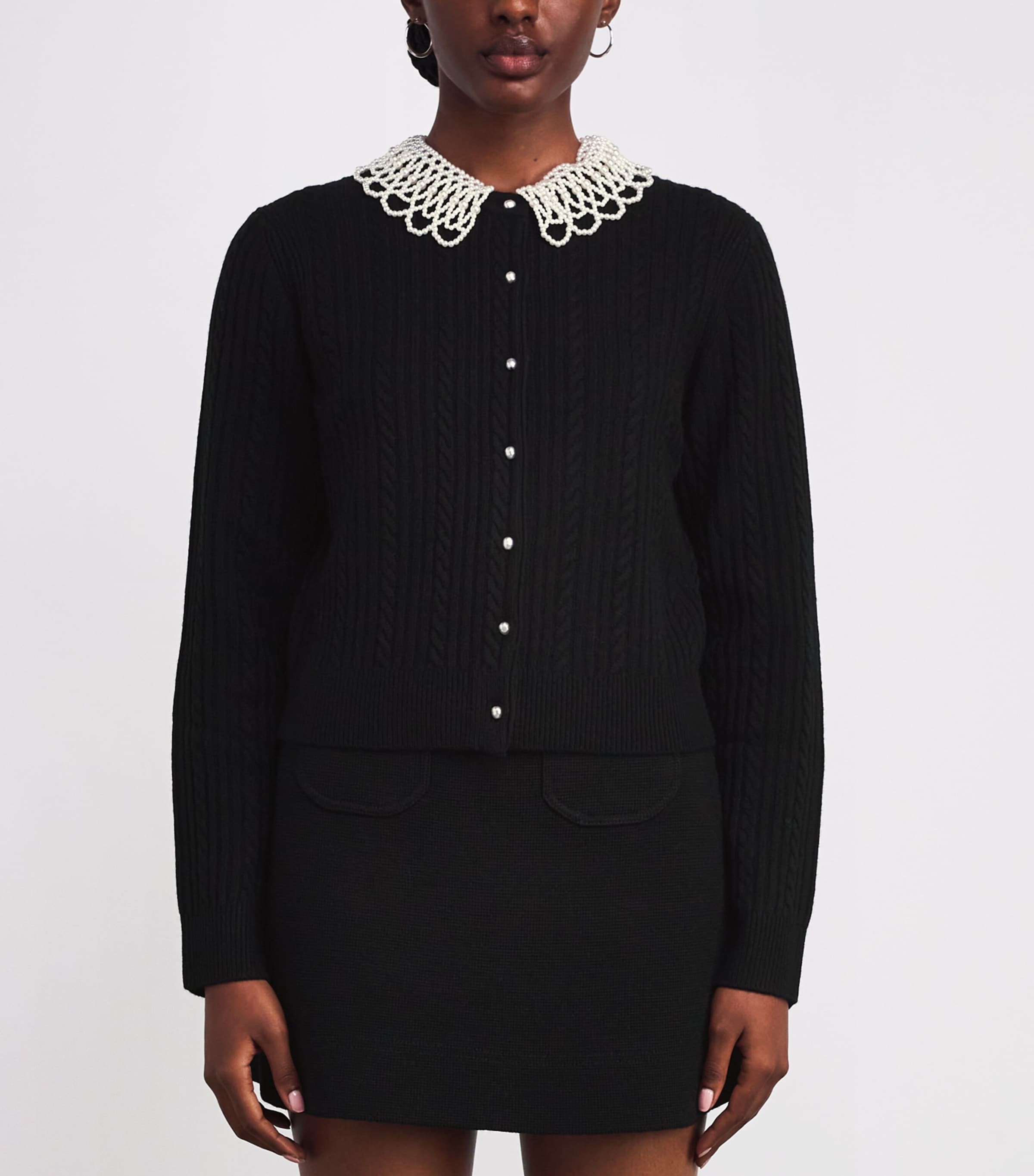 Wool-Blend Cardigan BLACK Image 3