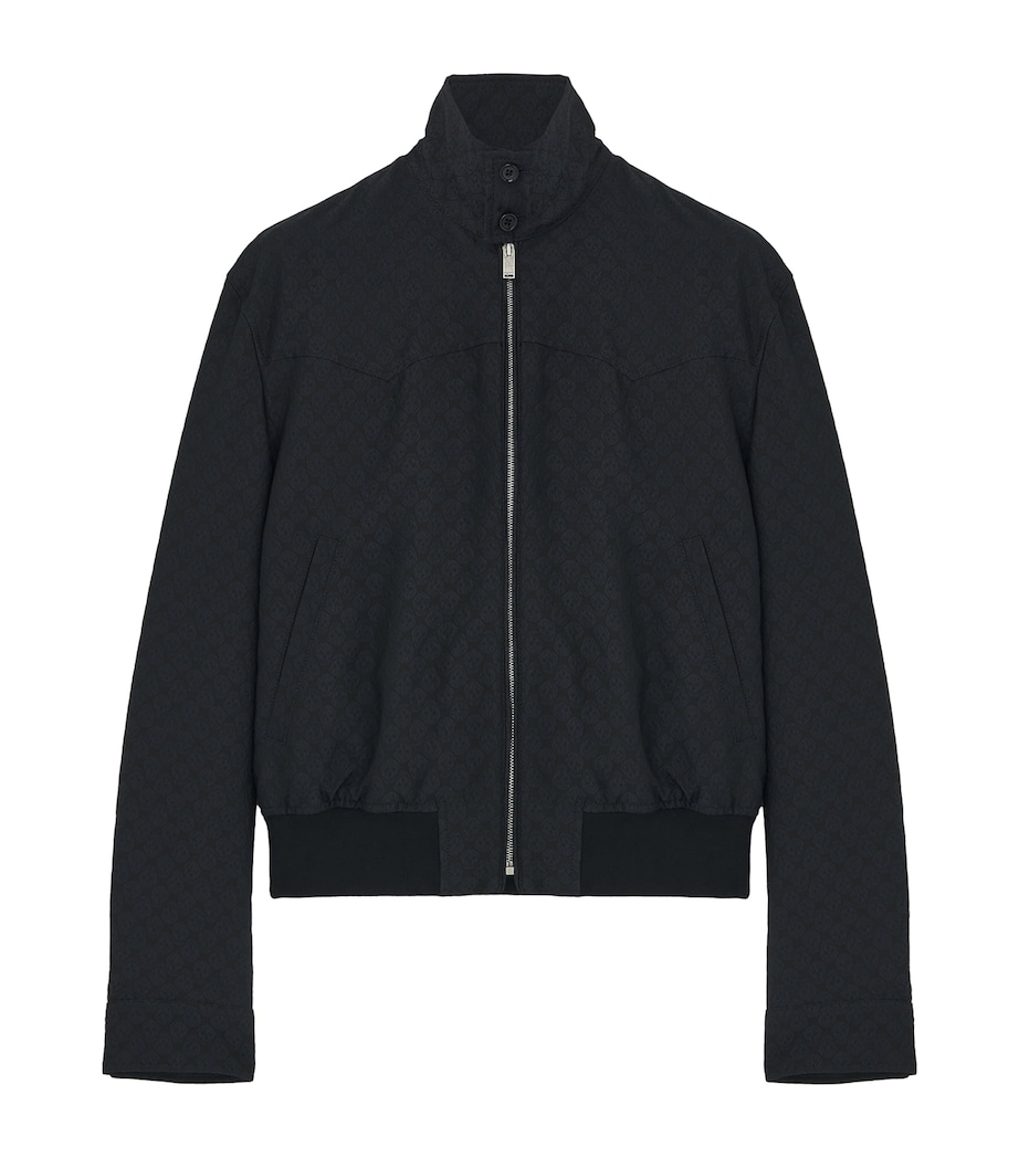 Skull-Print Cropped Harrington Jacket 1010 Image 1