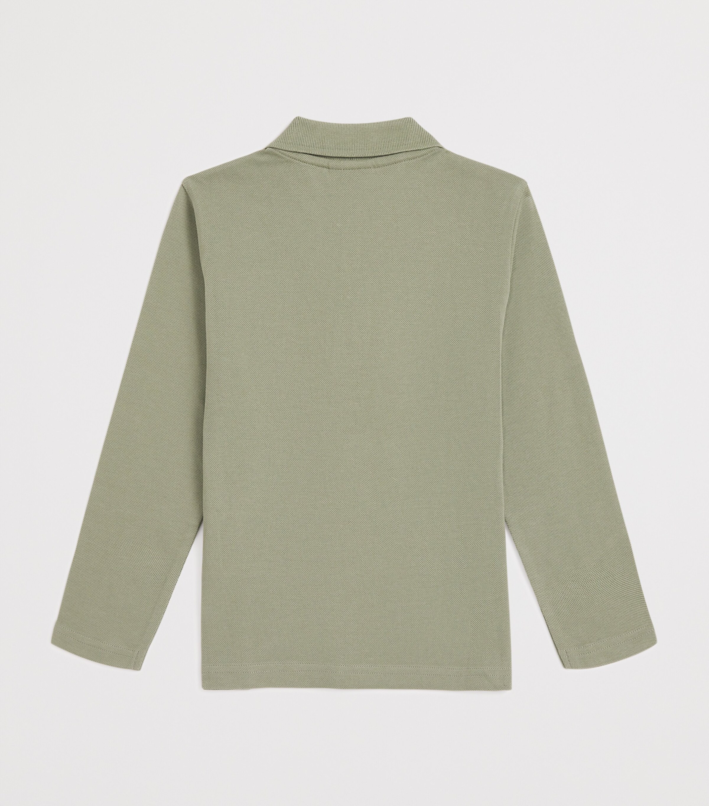 Cotton Piqué Long-Sleeve Polo Shirt (4-16 Years) GREEN Image 2
