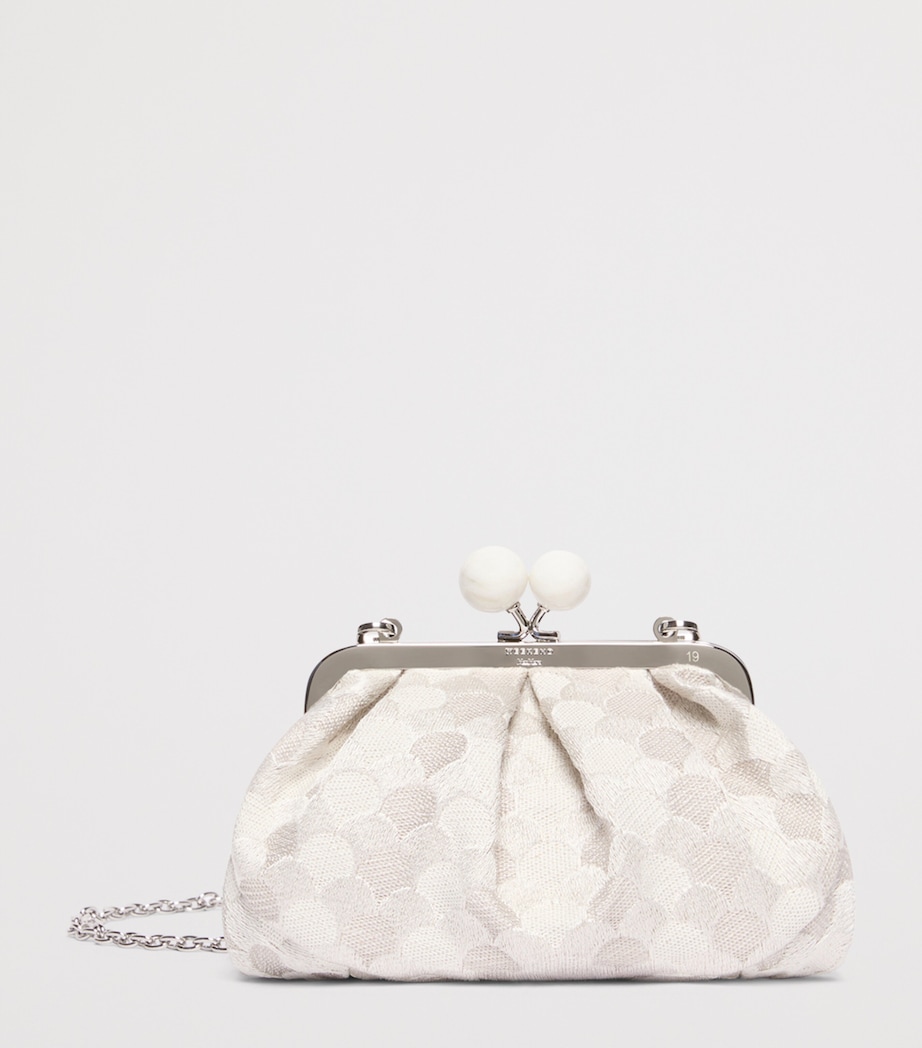 Weekend Max Mara Woven Jacquard Pasticcino Clutch Bag White Image 3