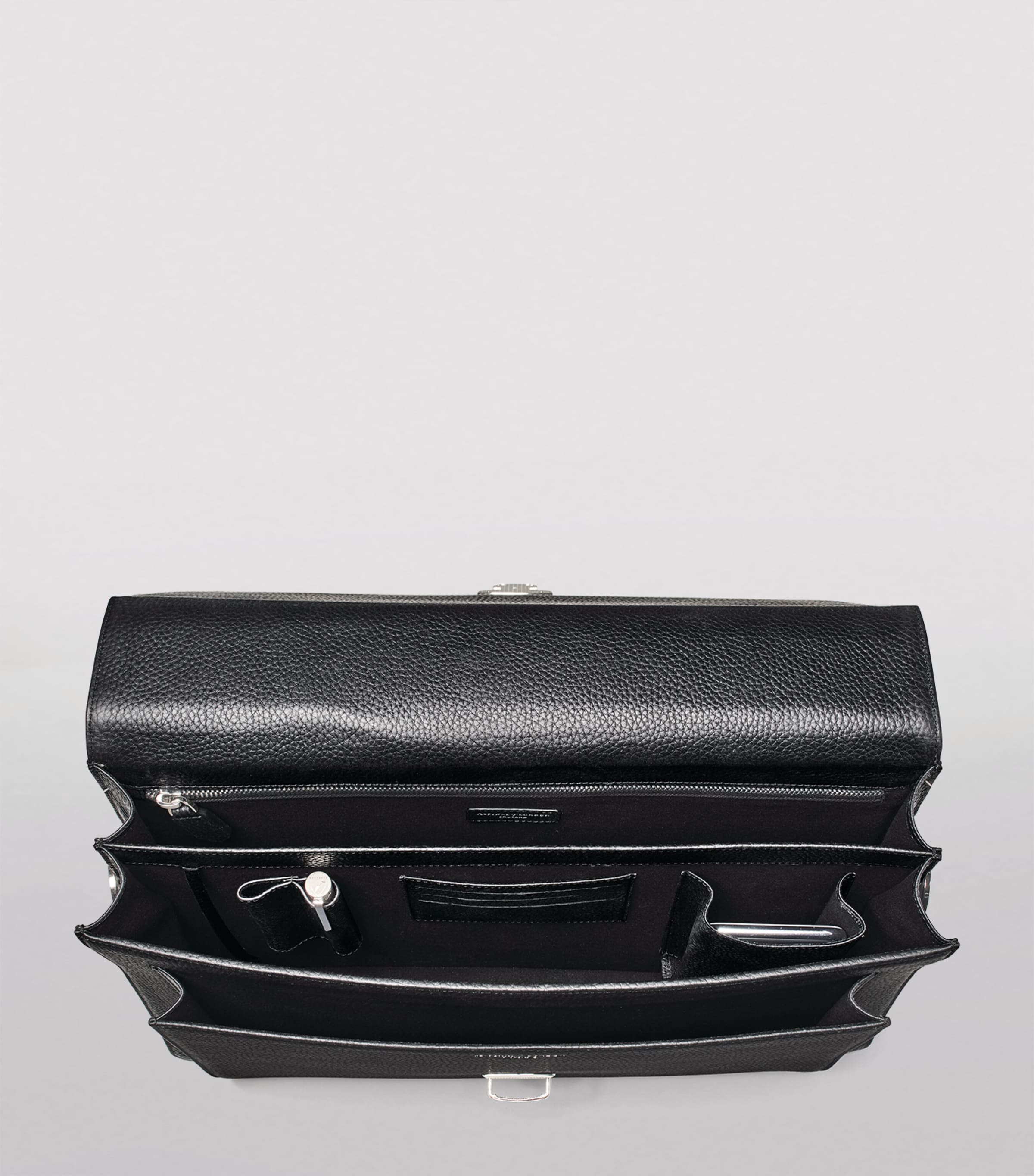 Leather City Laptop Briefcase BLACK Image 8