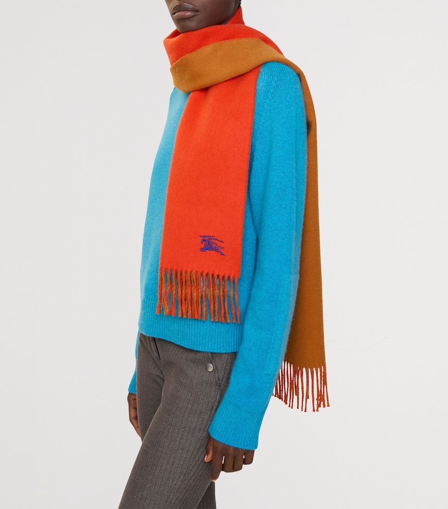 Cashmere Reversible EKD Scarf TOMATO/SQUASH ORANGE Image 5